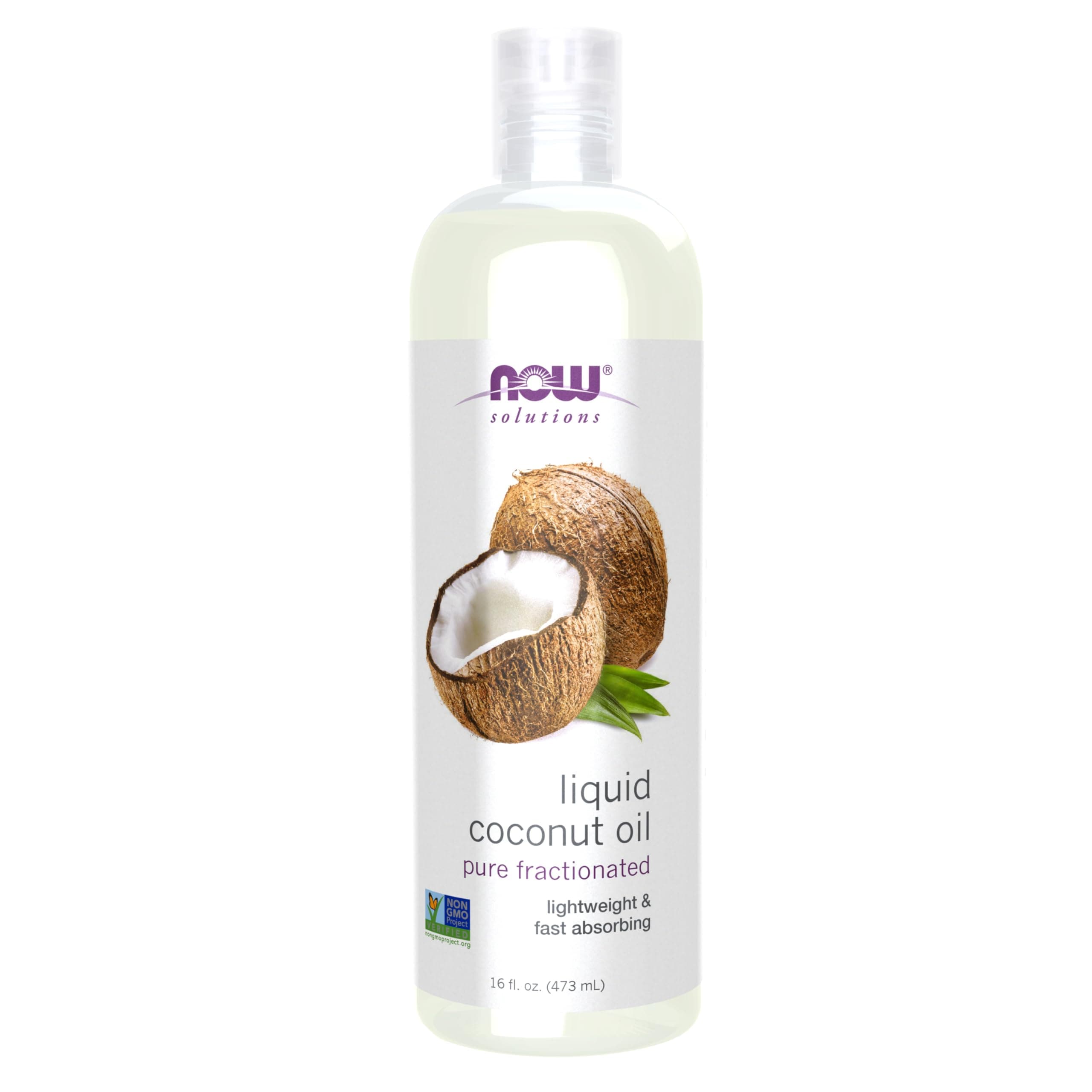 NOW Foods Solutions, Liquid Coconut Oil, Light and Nourishing, Promotes Healthy-Looking Skin and Hair, 16-Ounce 16 Fl Oz (Pack of 1)