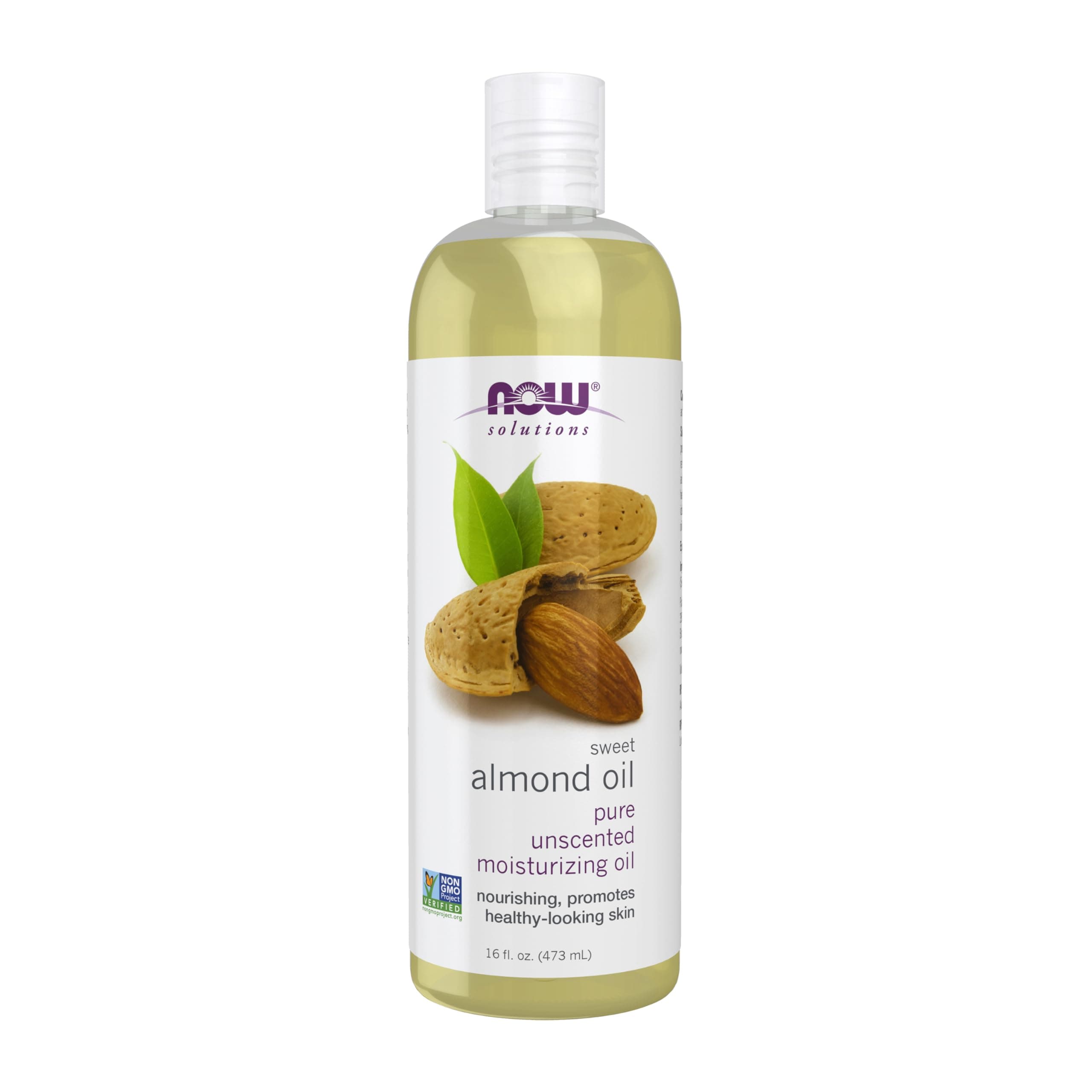 NOW Foods Solutions, Sweet Almond Oil, 100% Pure Moisturizing Oil, Promotes Healthy-Looking Skin, Unscented Oil, 16-Ounce,Package may vary 16 Fl Oz (Pack of 1)