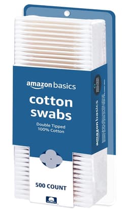 Amazon Basics Cotton Swabs for Personal Hygiene and Baby Care, 500 Count, 1 Pack 500 Count (Pack of 1)