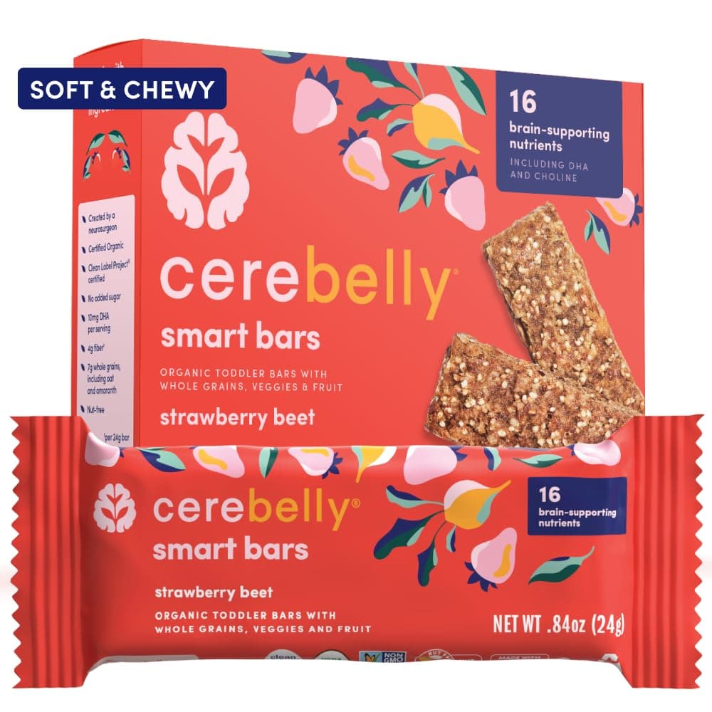 Cerebelly Organic Baby Food Pouches – Organic Veggie Purees for Toddlers | No Added Sugar, Fiber, Non-GMO | Blended Toddler Food | 4oz BPA-Free Baby Food | Carrot Chickpea | 6 Count