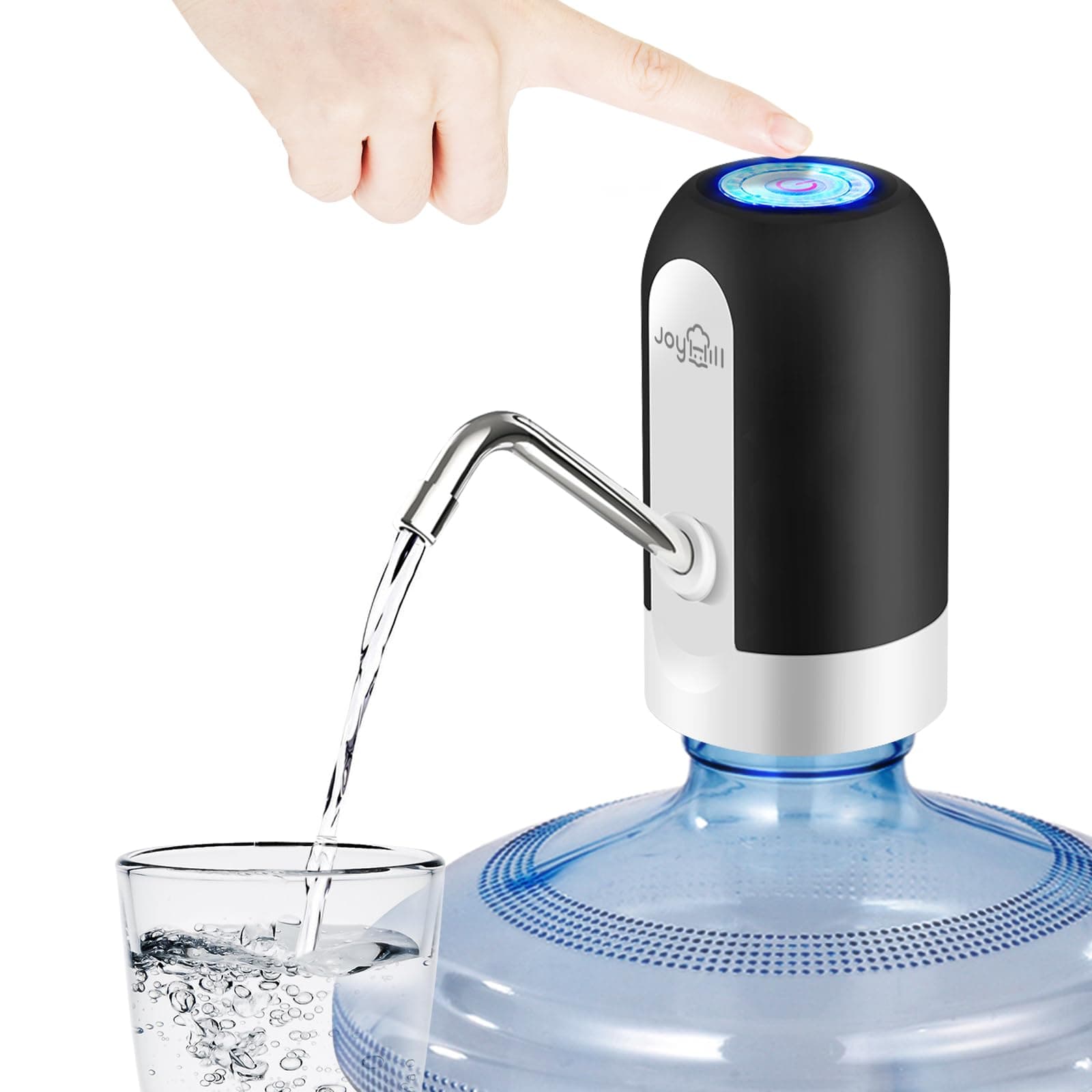JOYHILL 5 Gallon Water Bottle Dispenser, USB Charging Water Bottle Pump, Portable Water Dispenser Pump for Camping(Black)