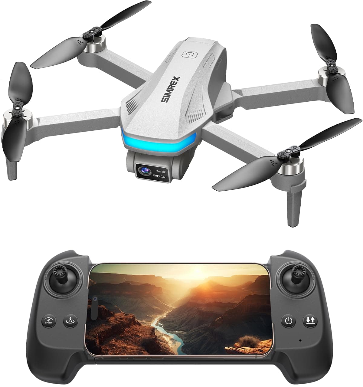 SIMREX SIMREX GPS Drone with Camera for Adults 5K, Brushless Motor Drones for Beginners ,5G WiFi FPV Foldable, Auto Return , Optical Flow & Altitude Hold,Gesture Control,Follow Me, Waypoint Flight, Toys Gifts for Teen Boys (Gray)