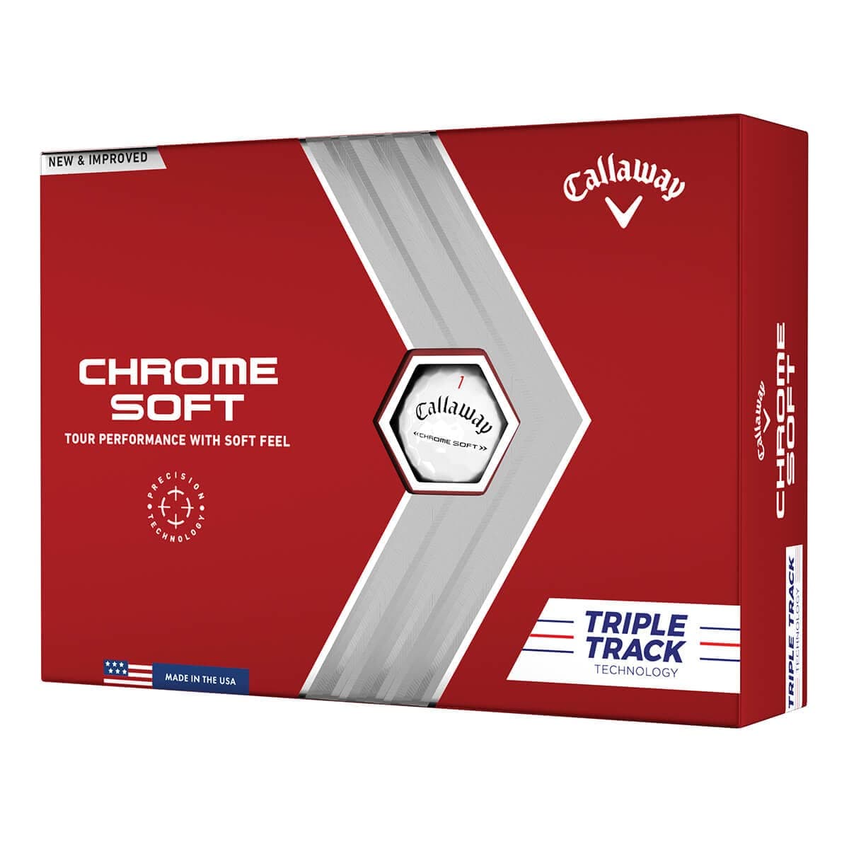 Callaway Golf 2022 Chrome Soft Golf Balls (True Track (Red/Blue) Triple Track (White) One Dozen