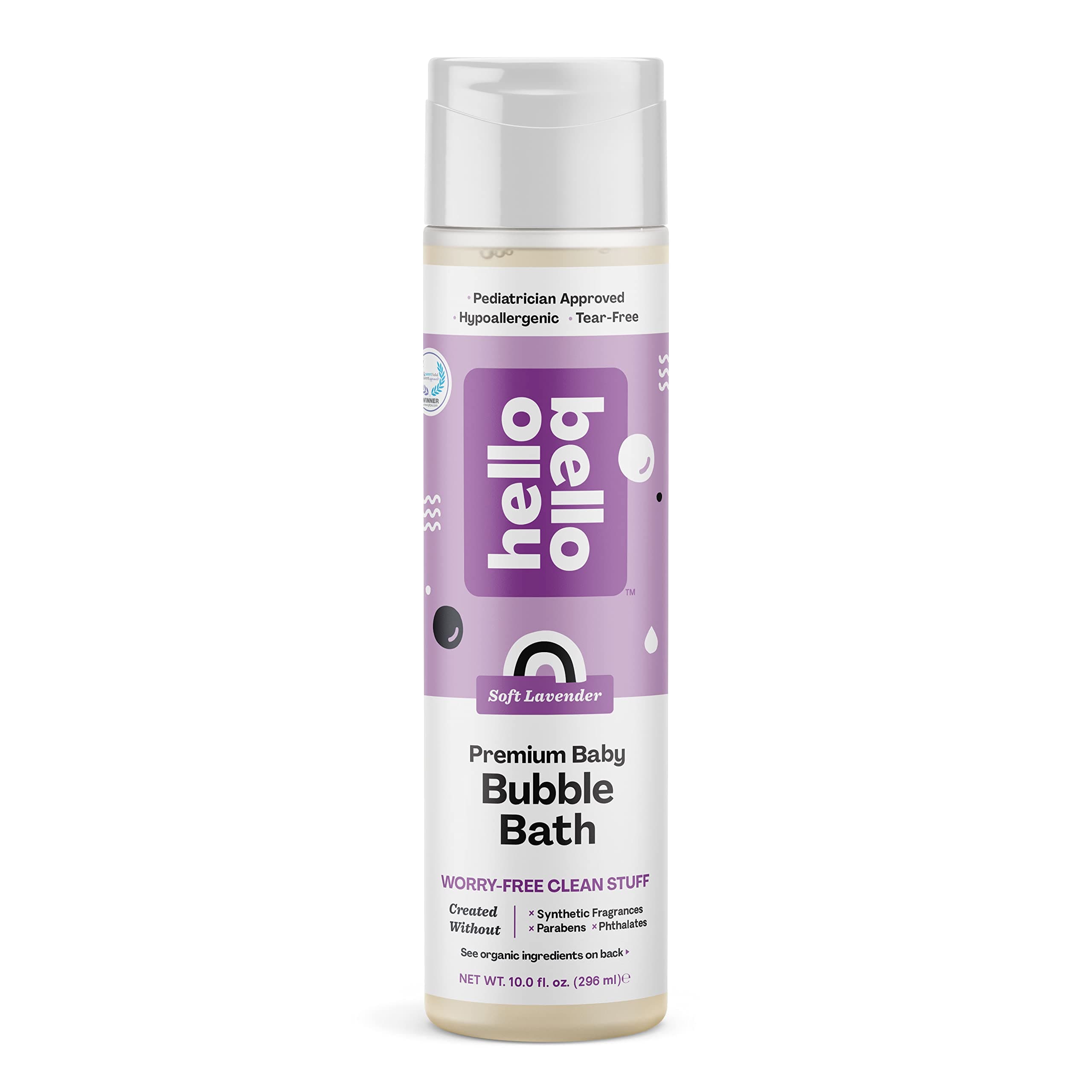 Hello Bello Bubble Bath, Gentle Hypoallergenic Formula for Babies and Kids, Vegan and Cruelty-Free, Soft Lavender Scented, 10 fl oz