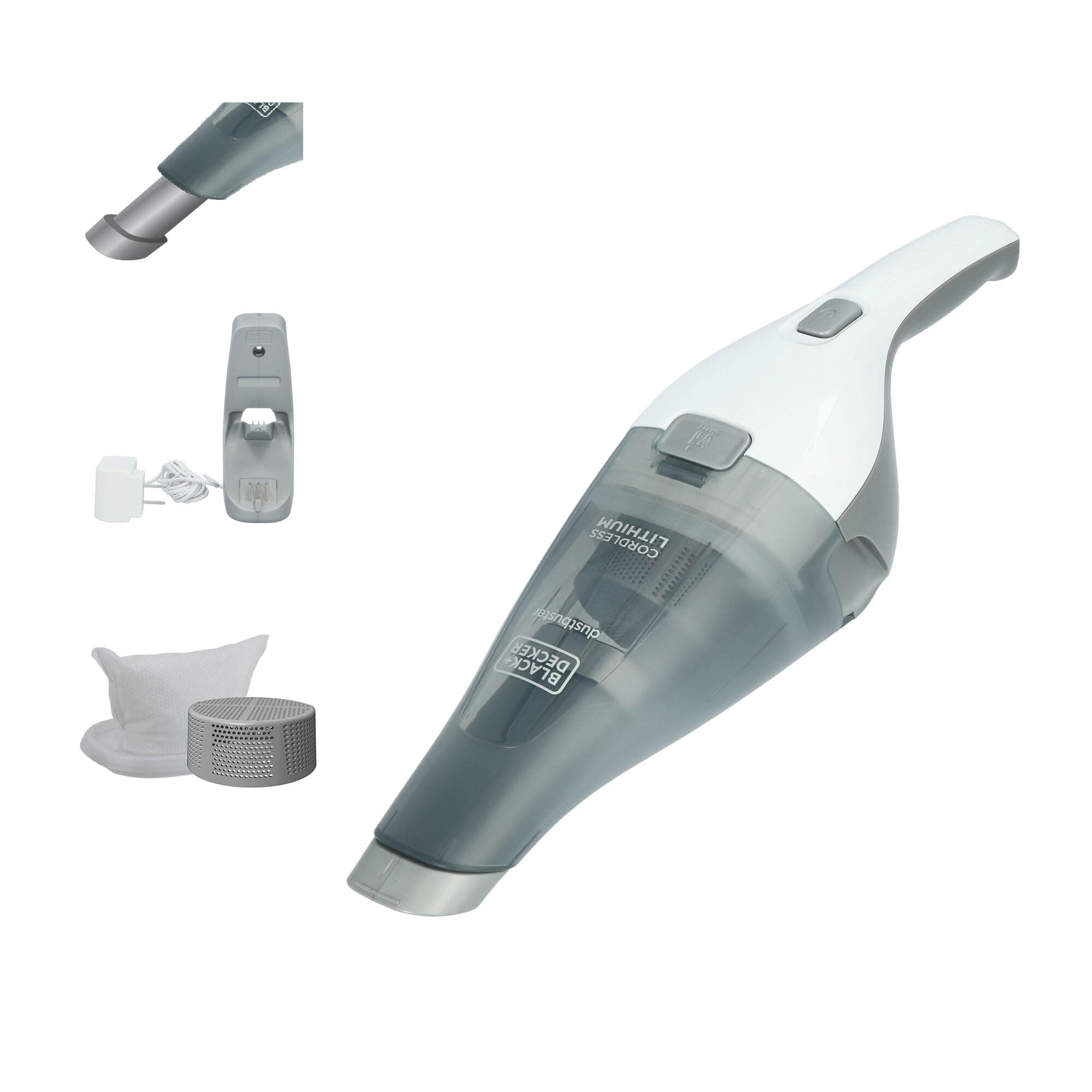 BLACK+DECKER dustbuster QuickClean Cordless Handheld Vacuum, Car Vacuum Portable (HNVC215B10) White 8V