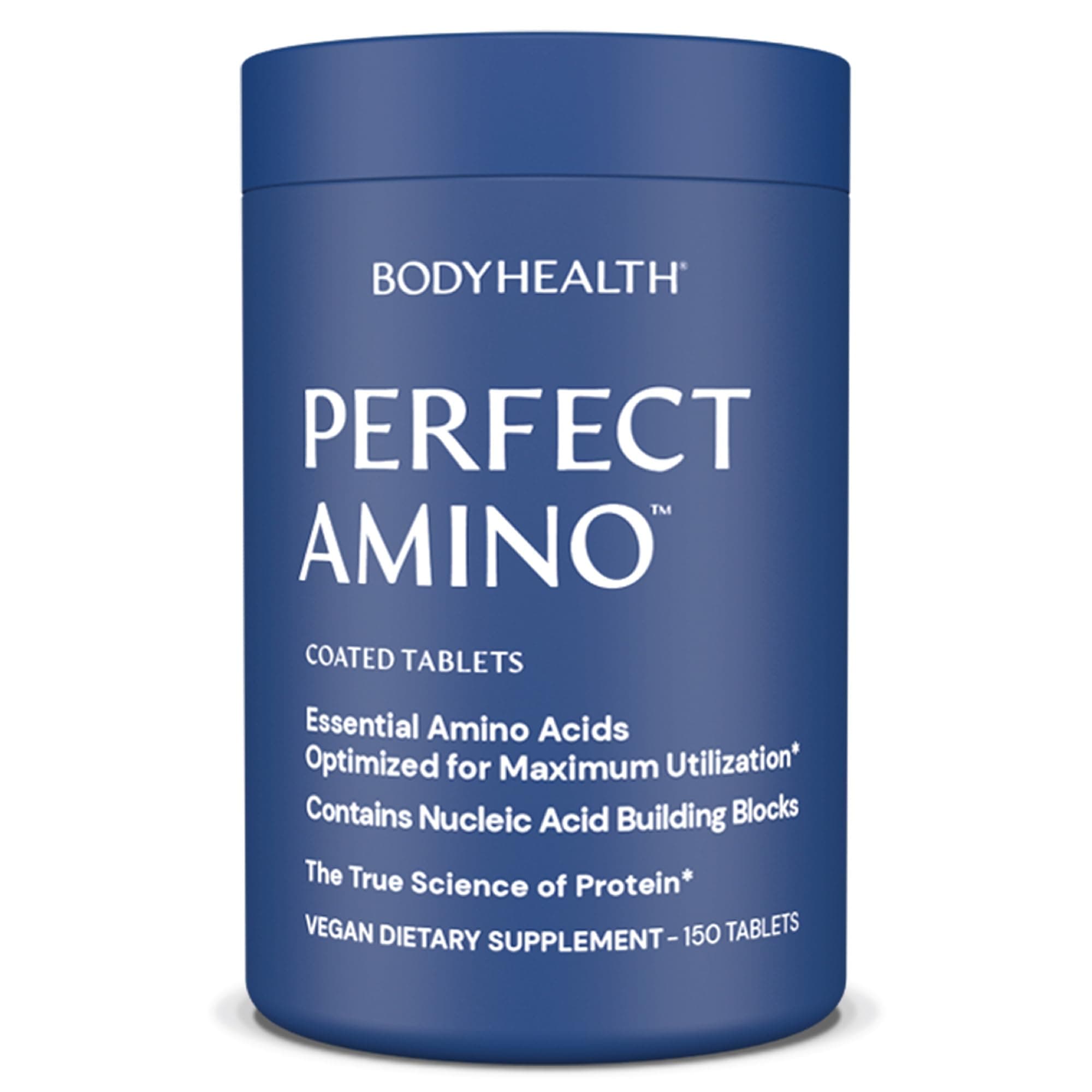 BodyHealth PerfectAmino (150 ct) Easy to Swallow Tablets, Essential Amino Acids Supplement with BCAAs, Vegan Protein for Pre/Post Workout & Muscle Recovery with Lysine, Tryptophan, Leucine, Methionine 30 Servings (Pack of 1)