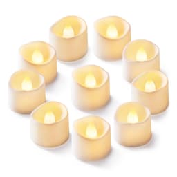 Homemory 12Pcs Flickering Flameless Candle Battery Operated, 200+Hours Fake Electric LED Tea Lights for Votive, Centerpiece Table Decorations, Wedding, Aniversary, Halloween, Christmas Warm White Glow – White Body Pack of 12