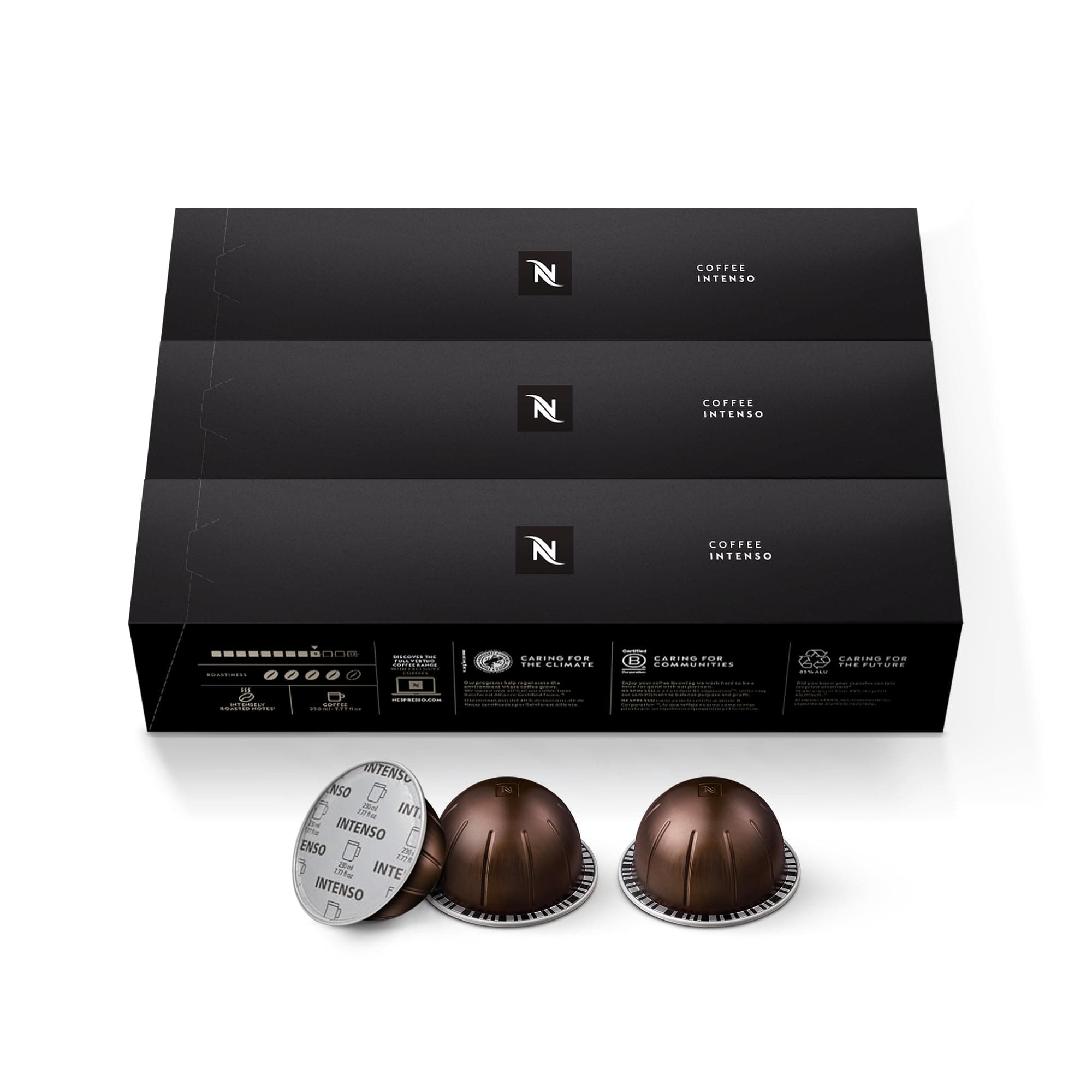 Nespresso Capsules Vertuo, Intenso, Dark Roast Coffee, 30-Count Coffee Pods, Brews 7.8oz. Intenso 30 Count (Pack of 1)
