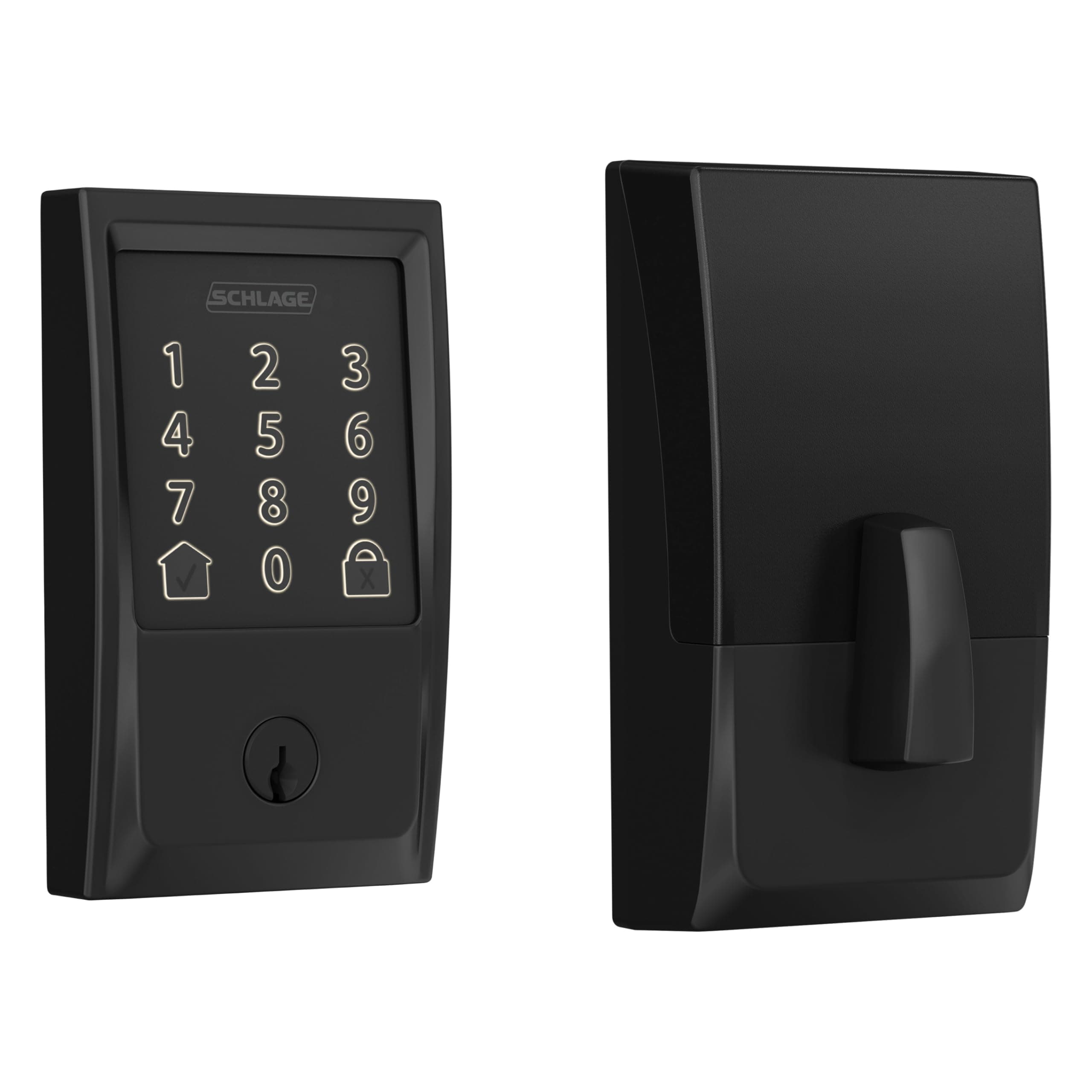 Schlage Encode Smart WiFi Deadbolt Lock for Front Door - Keyless Entry with App or Touchscreen - Works with Alexa, Hey Google, & Airbnb - Create Codes for Guests - Matte Black Century Deadbolt Matte Black