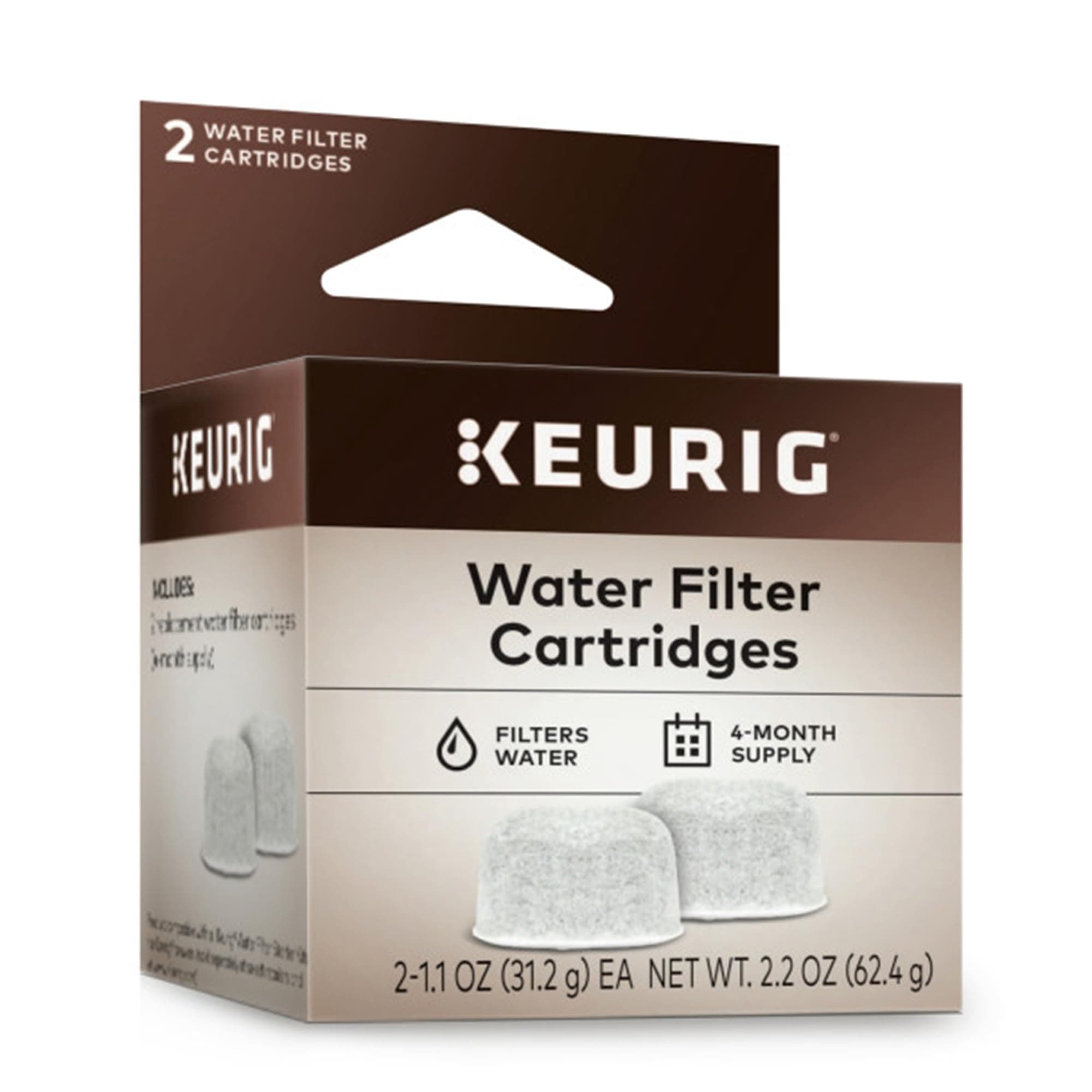 Keurig Water Filter Refill Cartridges, Replacement Water Filter Cartridges, Compatible with 2.0 K-Cup Pod Coffee Makers, 2 Count 2 Count (Pack of 1)