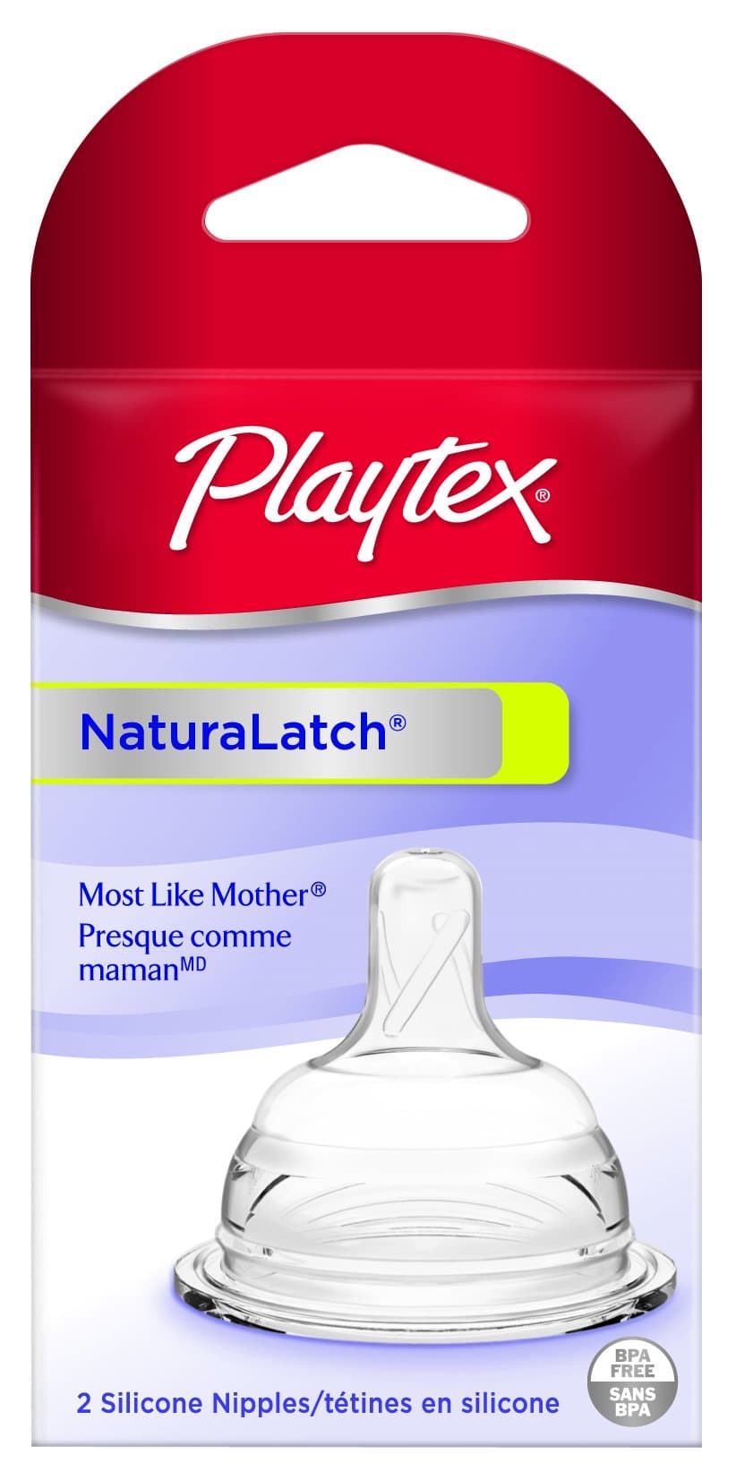 Playtex Natural Latch Nipple, Slow Flow, 2 Count