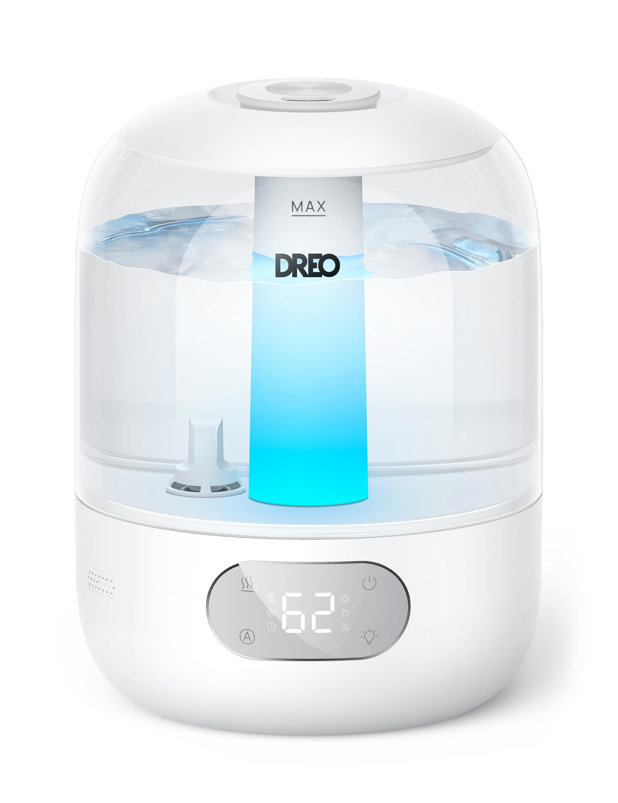 Dreo Dreo Humidifiers for Bedroom, 3L Top Fill 30H & 26dB Quiet Runtime for Large Room, Cool Mist Ultrasonic Humidifier with Humidity Sensor, Night Light for Home, Baby, Nursery, Plants, New Edition White