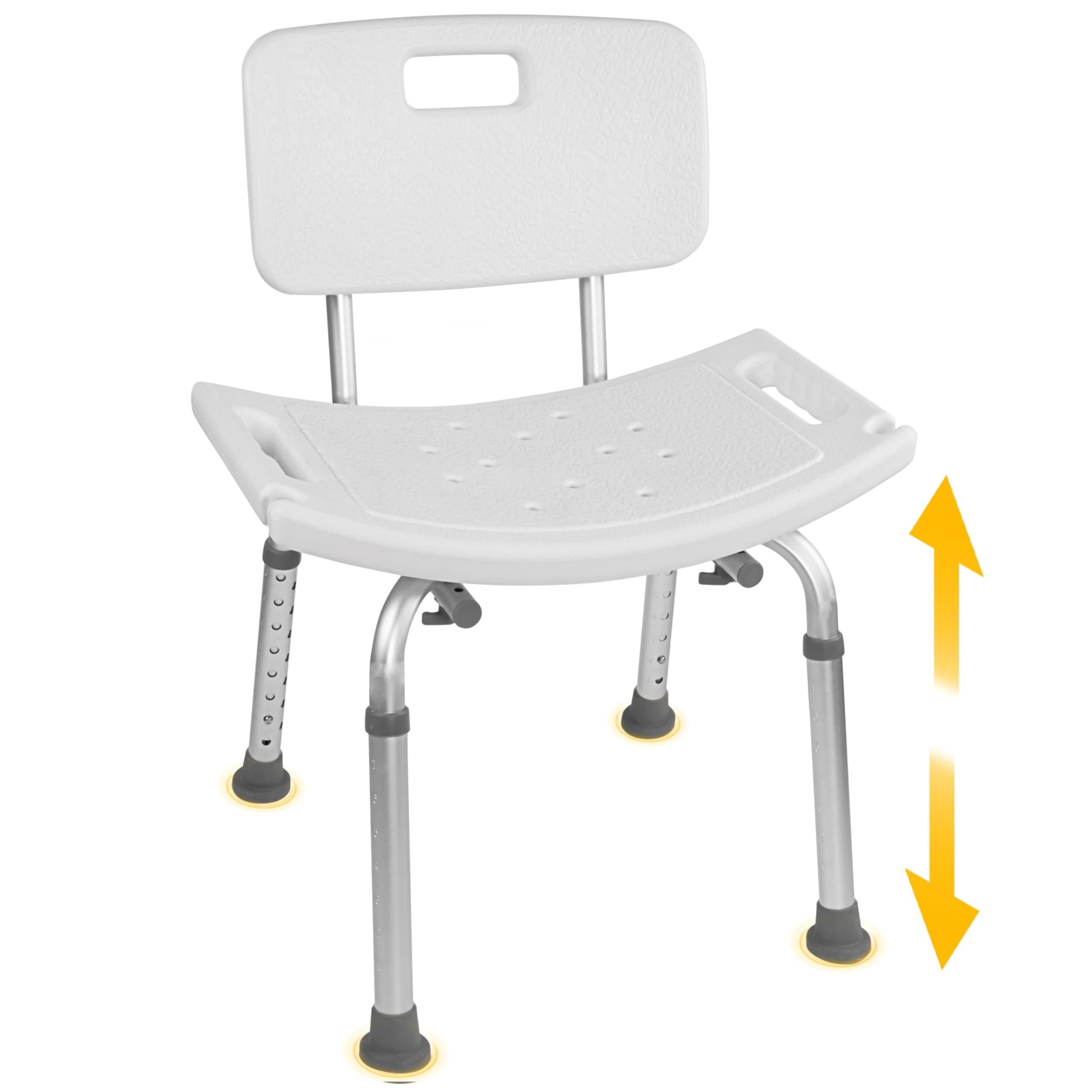 FSA/HSA Eligible, Vaunn Tool-Free Assembly Adjustable Shower Chair Spa Bathtub Seat Bench with Removable Back