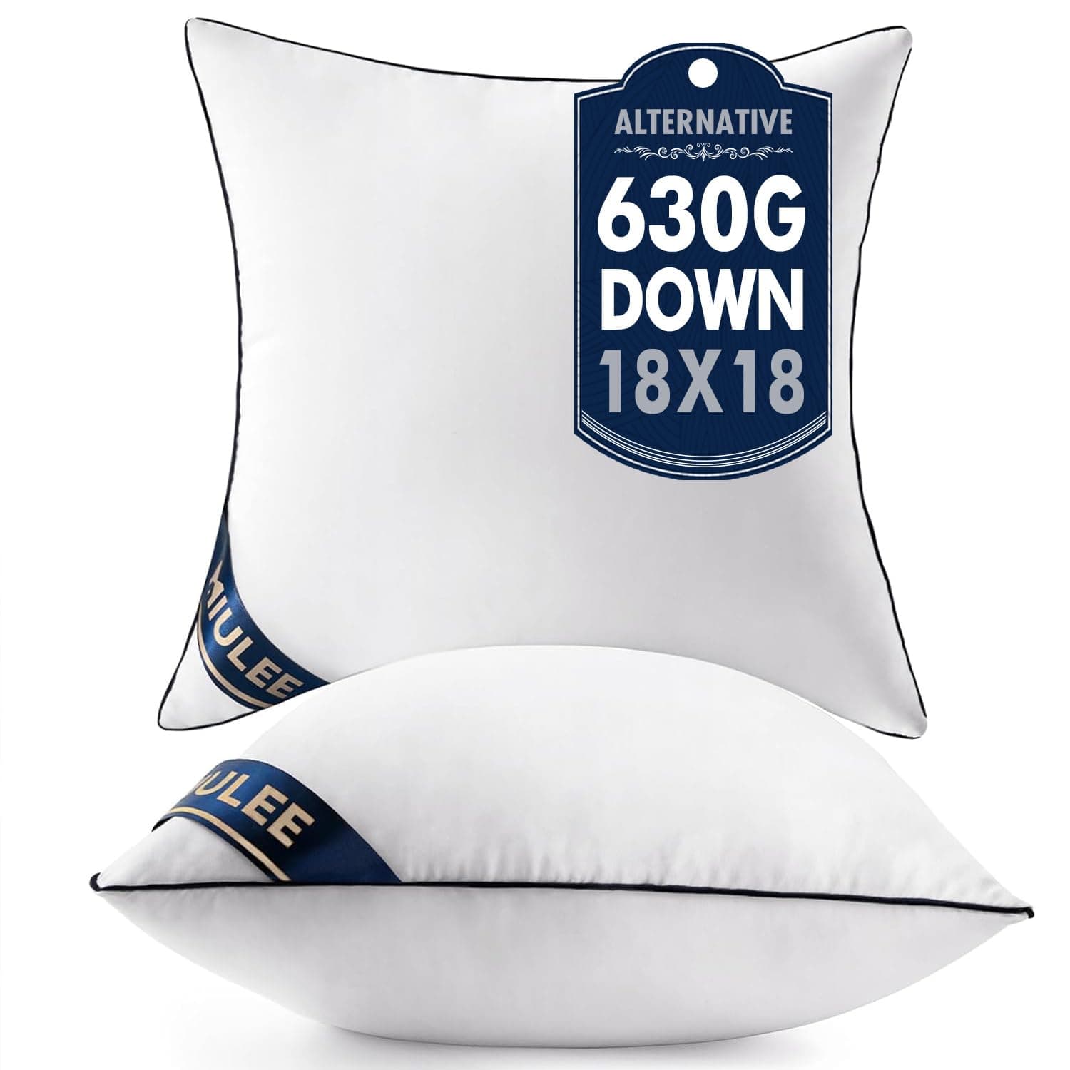 MIULEE 18x18 Pillow Inserts Set of 2 Throw Pillows 18 Inch Premium Down Alternative Pillow Inserts Decorative Pillow Stuffer for Sofa, Couch (18x18 inch, Set of 2) 2 18x18 Inch
