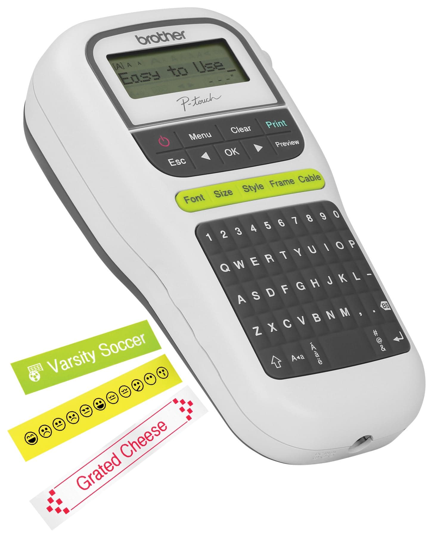 Brother P-Touch, PTH110, Easy Portable Monochrome Label Maker, Lightweight, Qwerty Keyboard, One-Touch Keys, White New PTH110