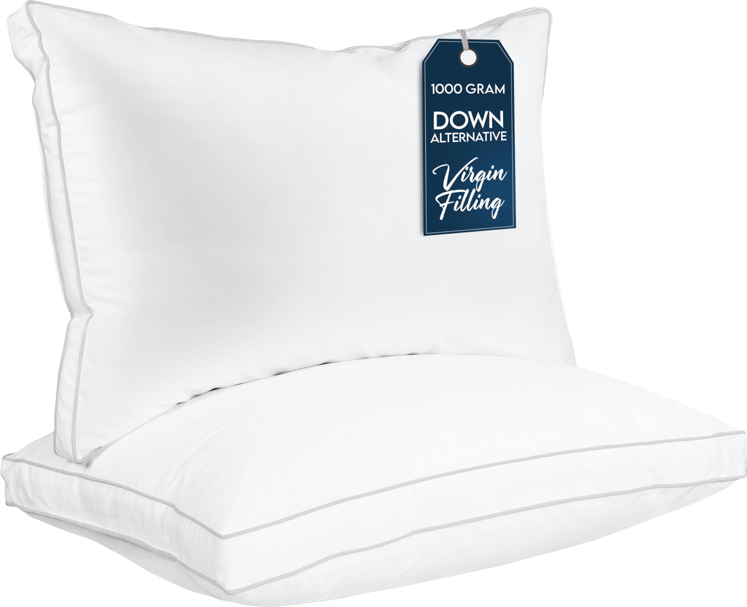 Utopia Bedding Bed Pillows for Sleeping Queen Size (White), Set of 2, Cooling Hotel Quality, Gusseted Pillow for Back, Stomach or Side Sleepers White Queen (Pack of 2)