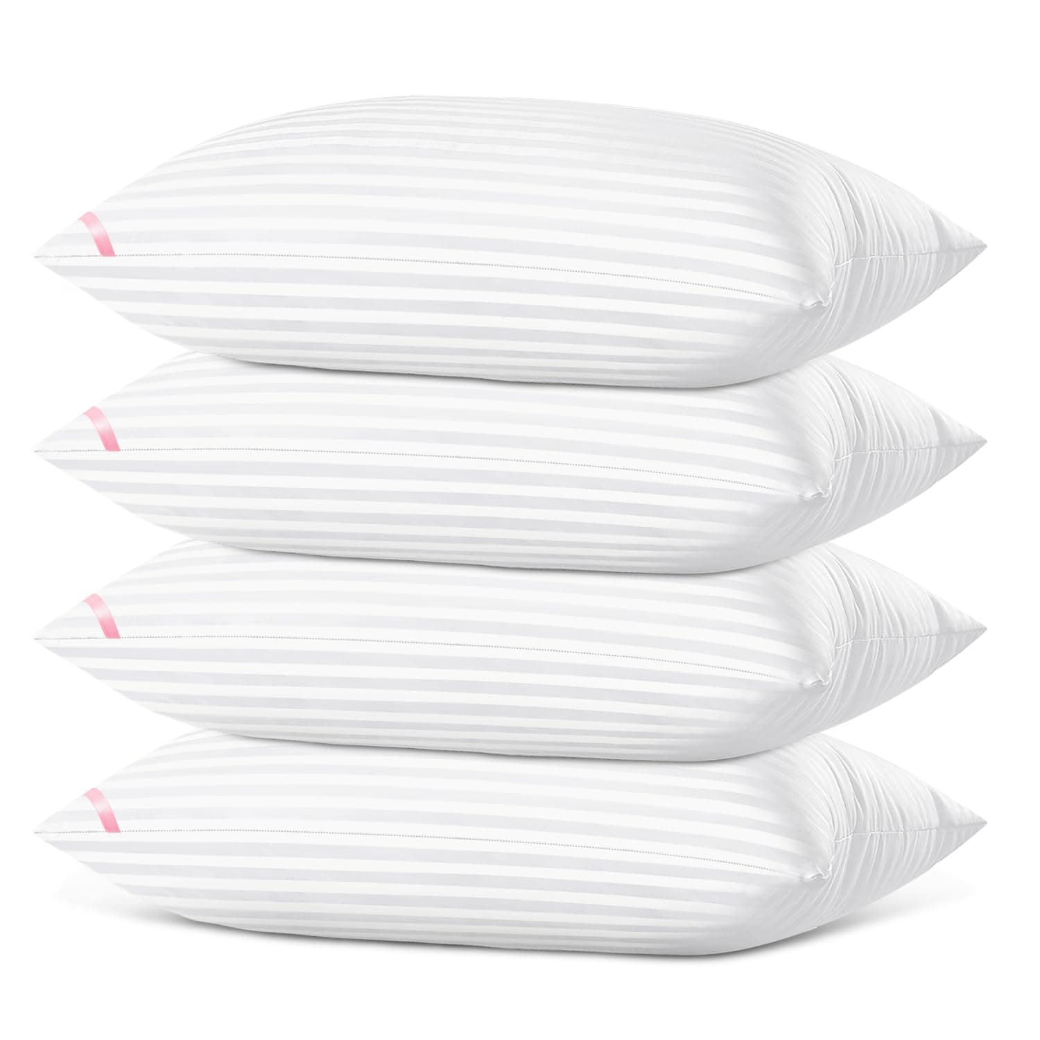 EIUE Bed Pillows for Sleeping 4 Pack,Pillows for Side and Back Sleepers,Super Soft Down Alternative Microfiber Filled Pillows (White, Queen (Pack of 4)) White Queen (Pack of 4)
