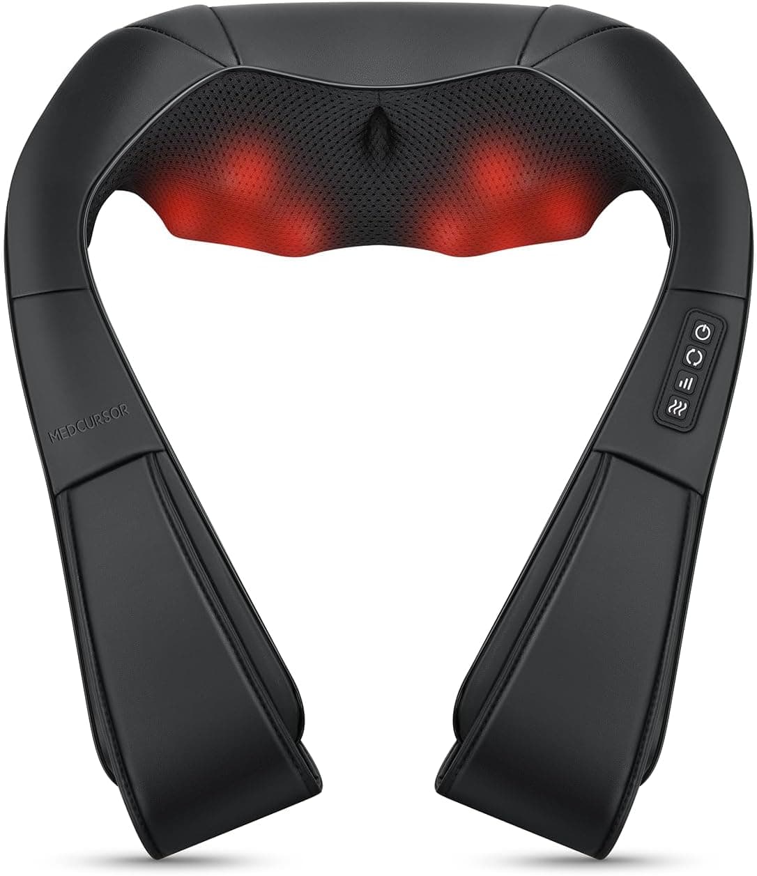 Medcursor Neck Massager, Portable Electric Neck and Back Massager with Heat, Deep Tissue 3D Kneading Pillow for Muscle Pain Relief, Ideal Father’s Day Gift, Not Cordless MD-NM01