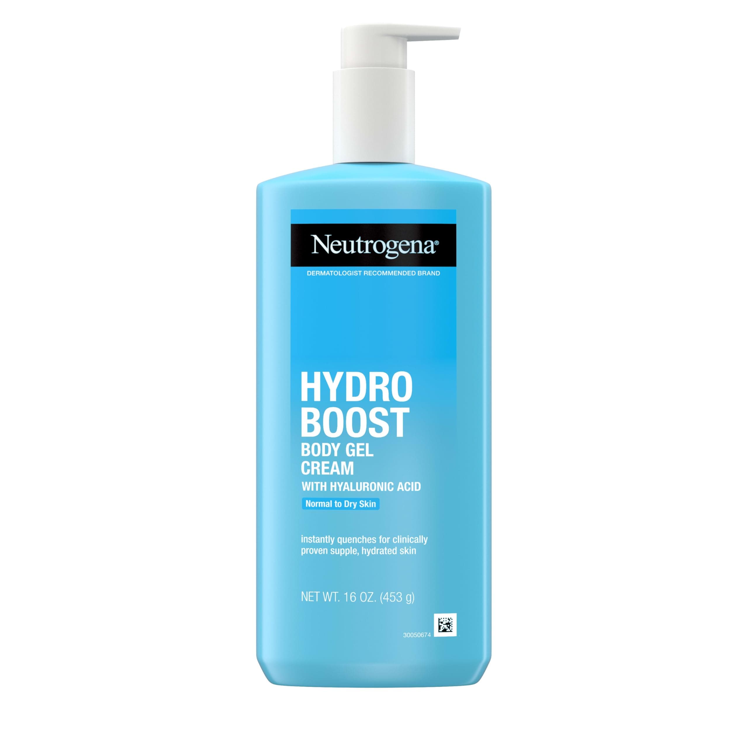 Neutrogena Hydro Boost Body Gel Cream, Hydrating Body Lotion with Hyaluronic Acid for Normal to Dry Skin, Lightweight Fragrance-Free Hyaluronic Acid Moisturizer, 16 OZ