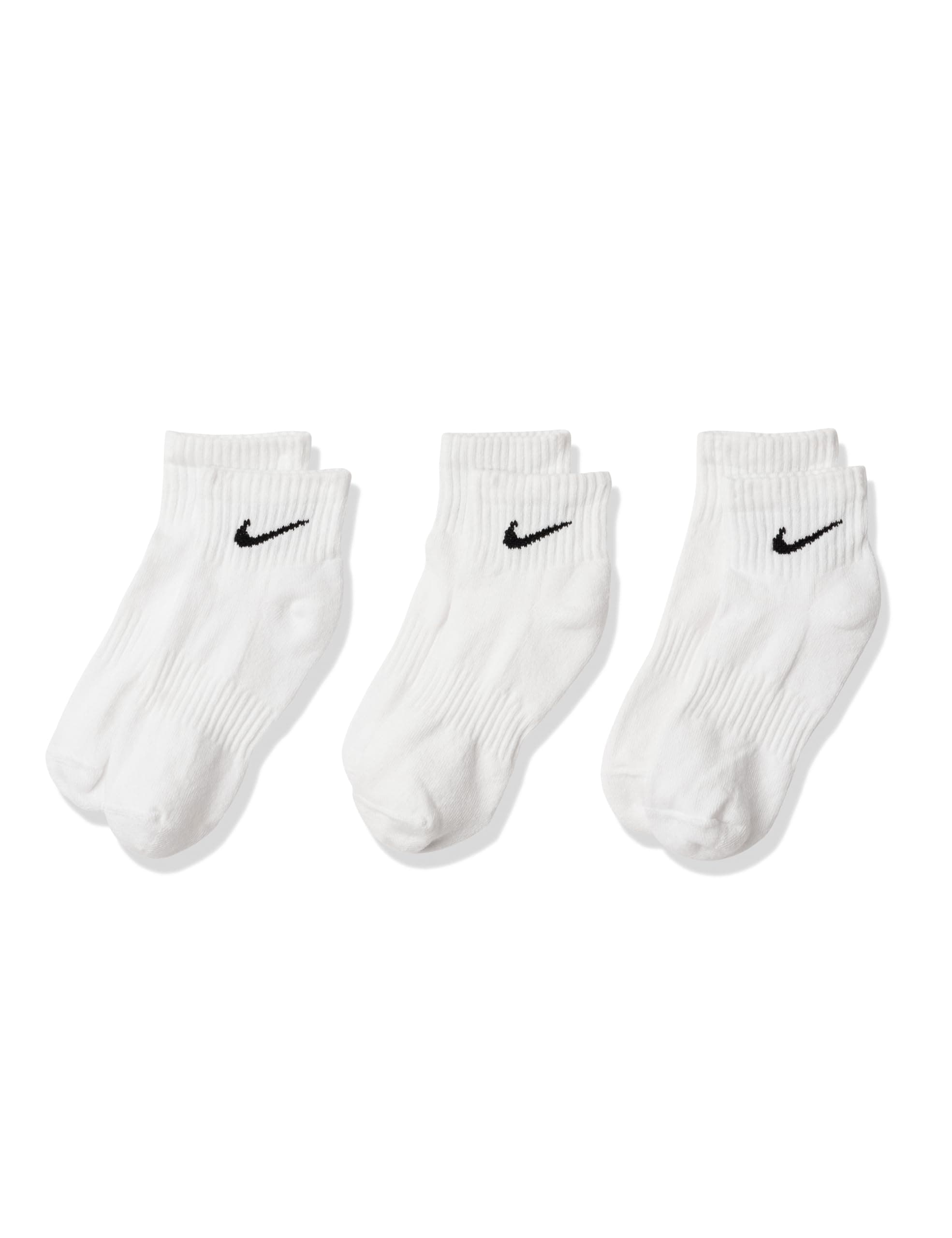 Nike Unisex Adult Everyday Cushioned Training Ankle Socks (3 Pairs) Medium White/Black