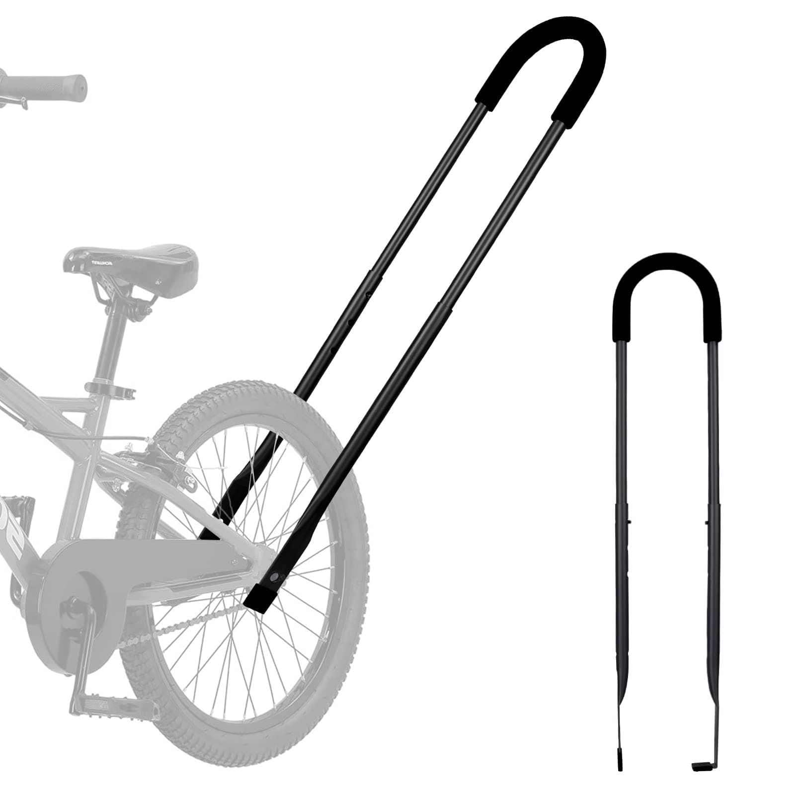 Children Cycling Bike Safety Trainer Handle Balance Push Bar a-black