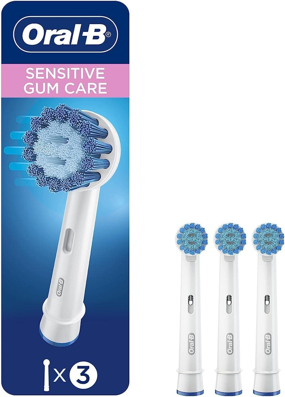 Oral-B Sensitive Gum Care Electric Toothbrush Replacement Brush Heads Refill, 3 Count 1 Count (Pack of 3) White
