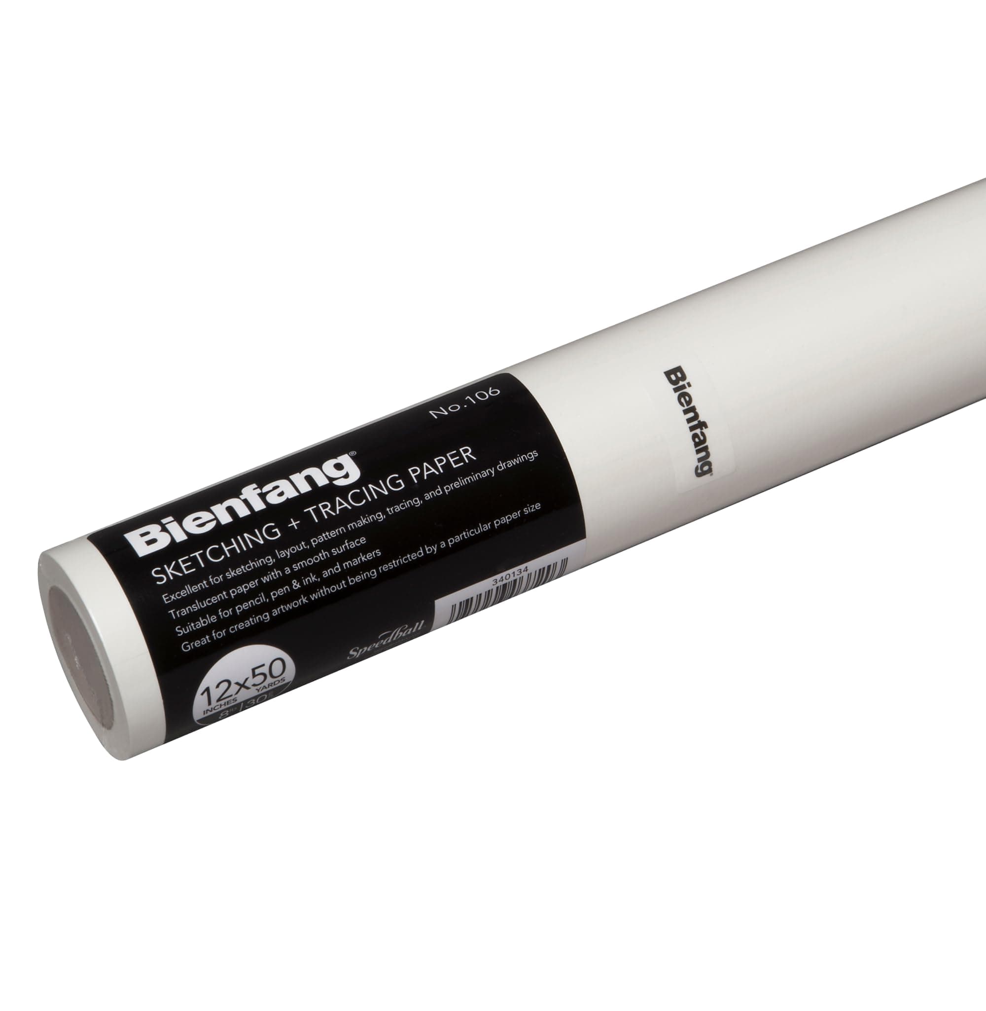 Bienfang Sketching & Tracing Paper Roll, White, 12 Inches x 50 Yards - for Drawing, Trace, Sketch, Sewing Pattern 12 in. x 50 yd.