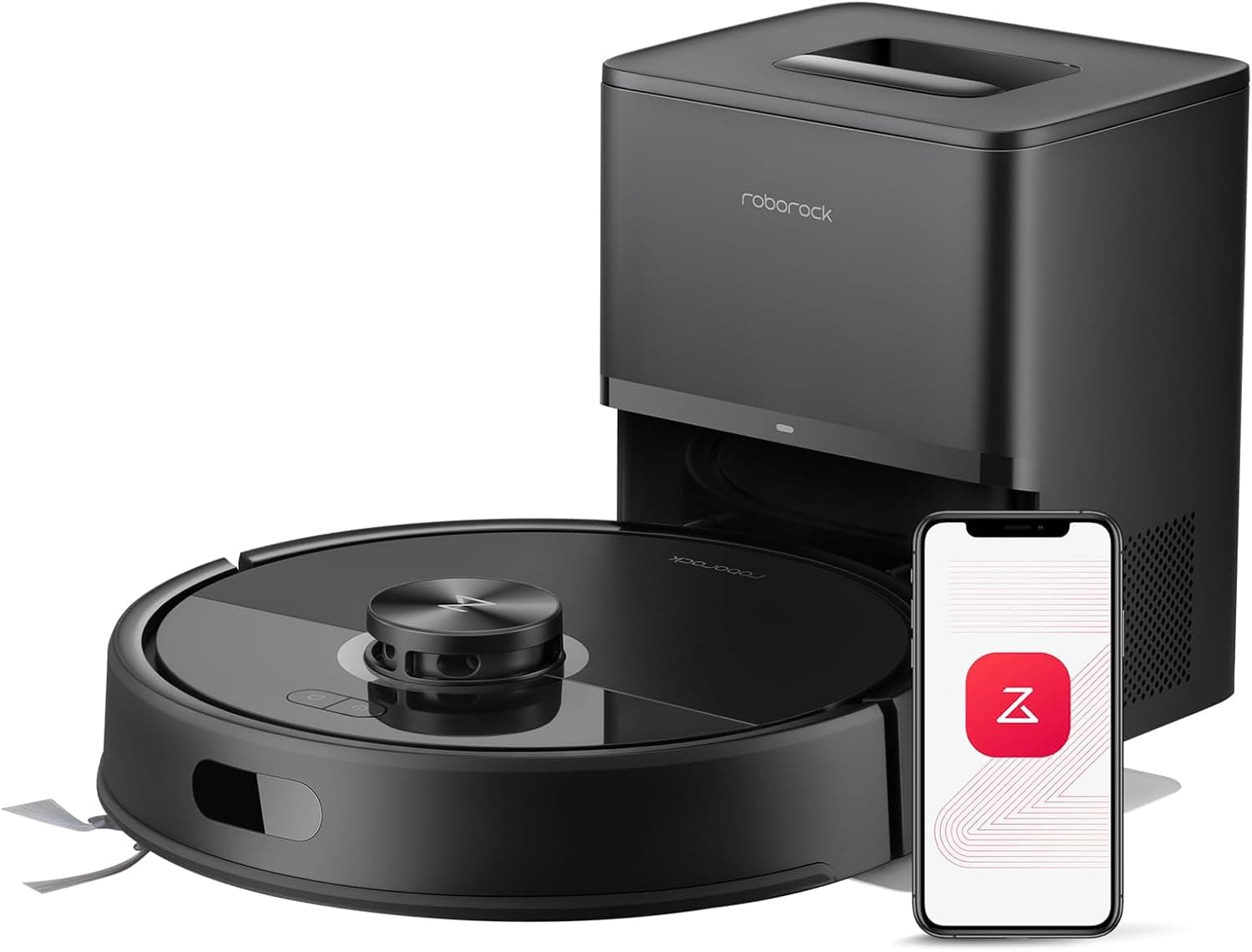 roborock Q7 M5+ Robot Vacuum and Mop, Upgraded from Q5 Max+, Up to 7-9 Weeks Self-Empty, 10000Pa Suction, Dual Anti-Tangle System for Pet Hair & Carpet, PreciSense LiDAR Navigation, App Control, Black 01 - Q7 M5+ Black