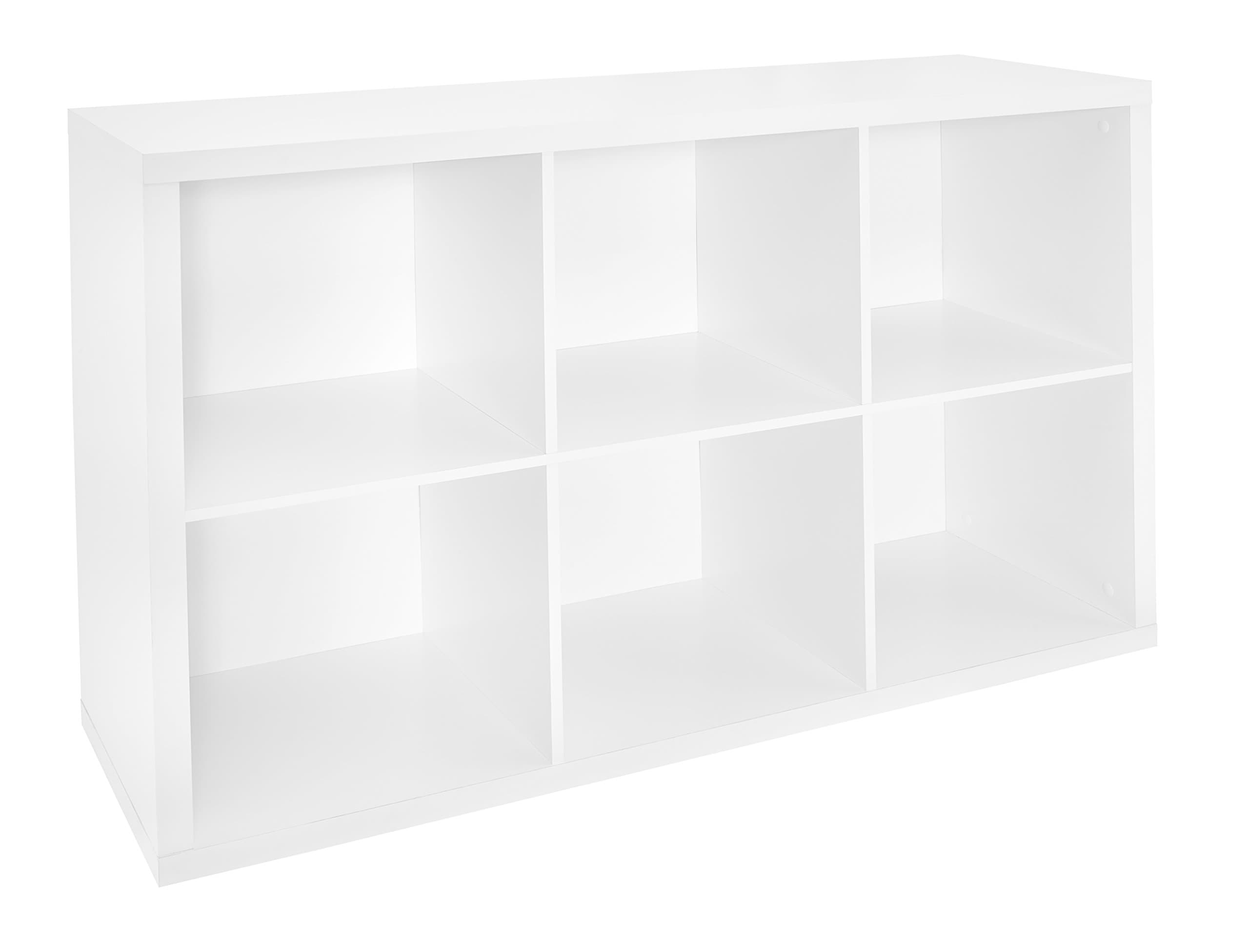 ClosetMaid 6 Cube Storage Shelf Organizer Bookshelf with Back Panel, Easy Assembly, Wood, White Finish White 6 Cube Organizer
