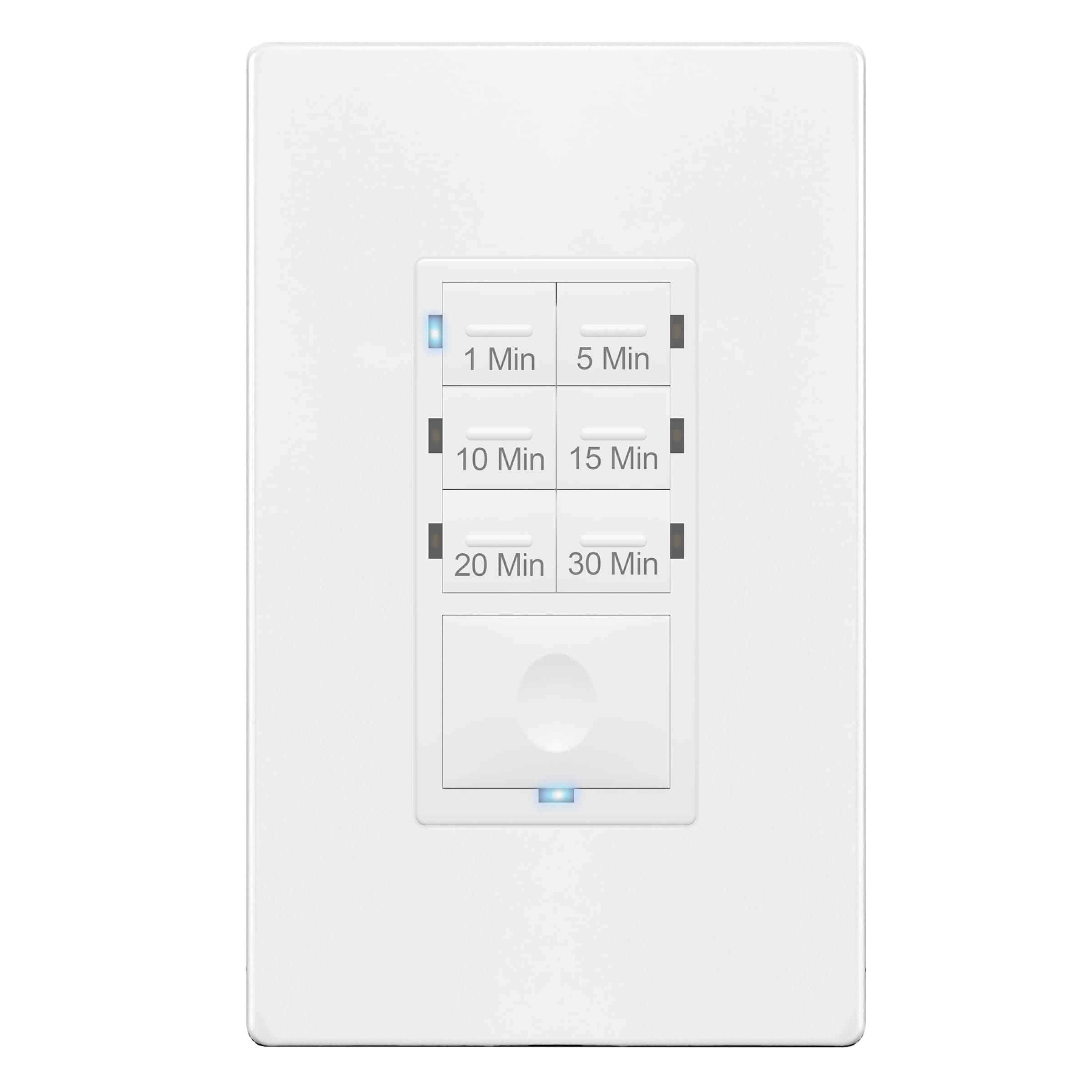 ENERLITES Countdown Timer Switch for Bathroom Fans and Lights, 1-30 Min, Neutral Wire Required, UL Listed, White White 1 Pack In-Wall Neutral