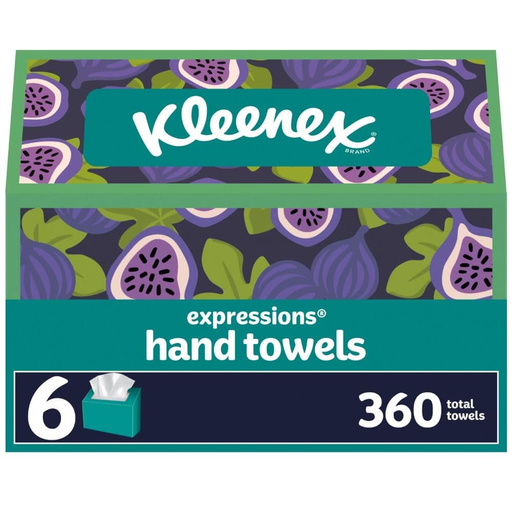 Kleenex Expressions Disposable Paper Hand Towels, 6 Boxes, 60 Towels per Box (360 Total Hand Towels), Packaging May Vary 360 Count (Pack of 1) Kleenex Expressions Hand Towels