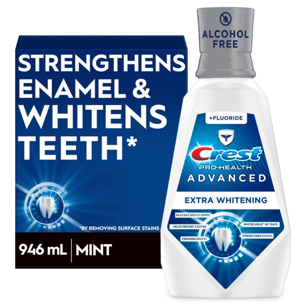 Crest Pro-Health Advanced Mouthwash, Alcohol Free, Extra Whitening, Energizing Mint Flavor, 946 mL (32 fl oz) 31.9 Fl Oz (Pack of 1)