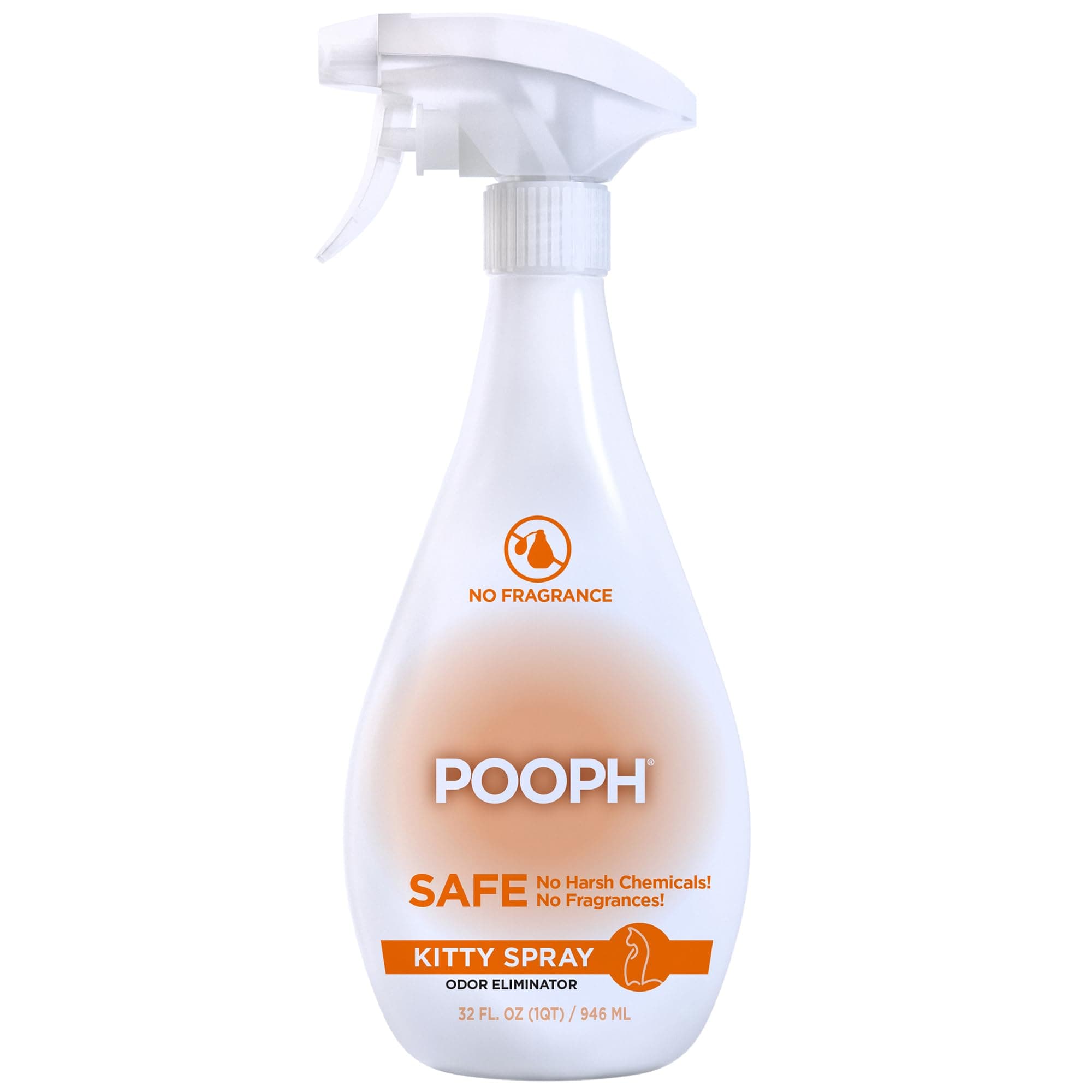 POOPH® Kitty Odor Eliminator – 32 fl oz Bottle – Proprietary Odor-Elimination Technology Works On-Contact – Cat Trees, Toys, Furniture, Bedding – NO Fragrances, NO Harsh Chemicals, Safe & Non-Toxic Whole Home 1 Pack Deodorizer