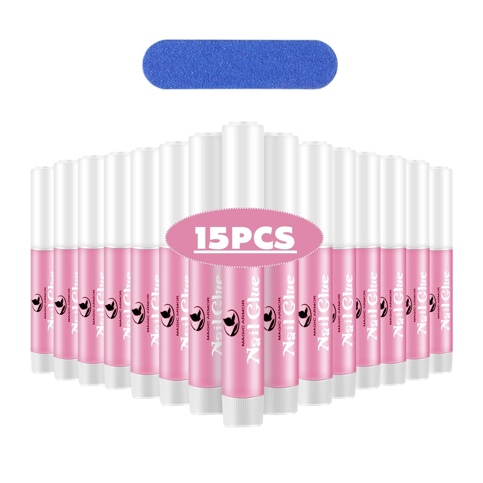 15PCS Nail Glue for Acrylic Nails, Professional Nail Tip Glue for Fake Nails Broken Nails Adhesive Super Bond for Press on Nails Glues Adhesive for Fake Nails Tips Glues