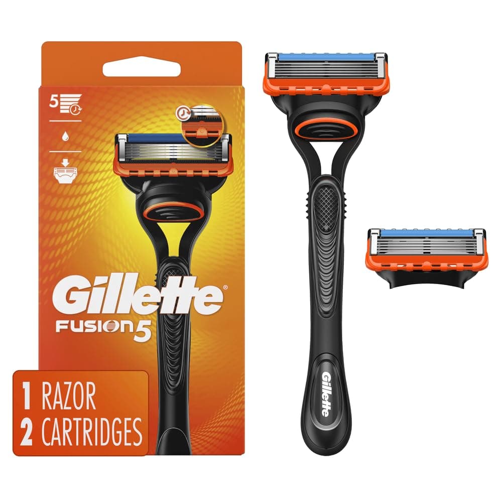 Gillette Fusion5 Razor for Men, Handle + 2 Razor Blade Refills H+2