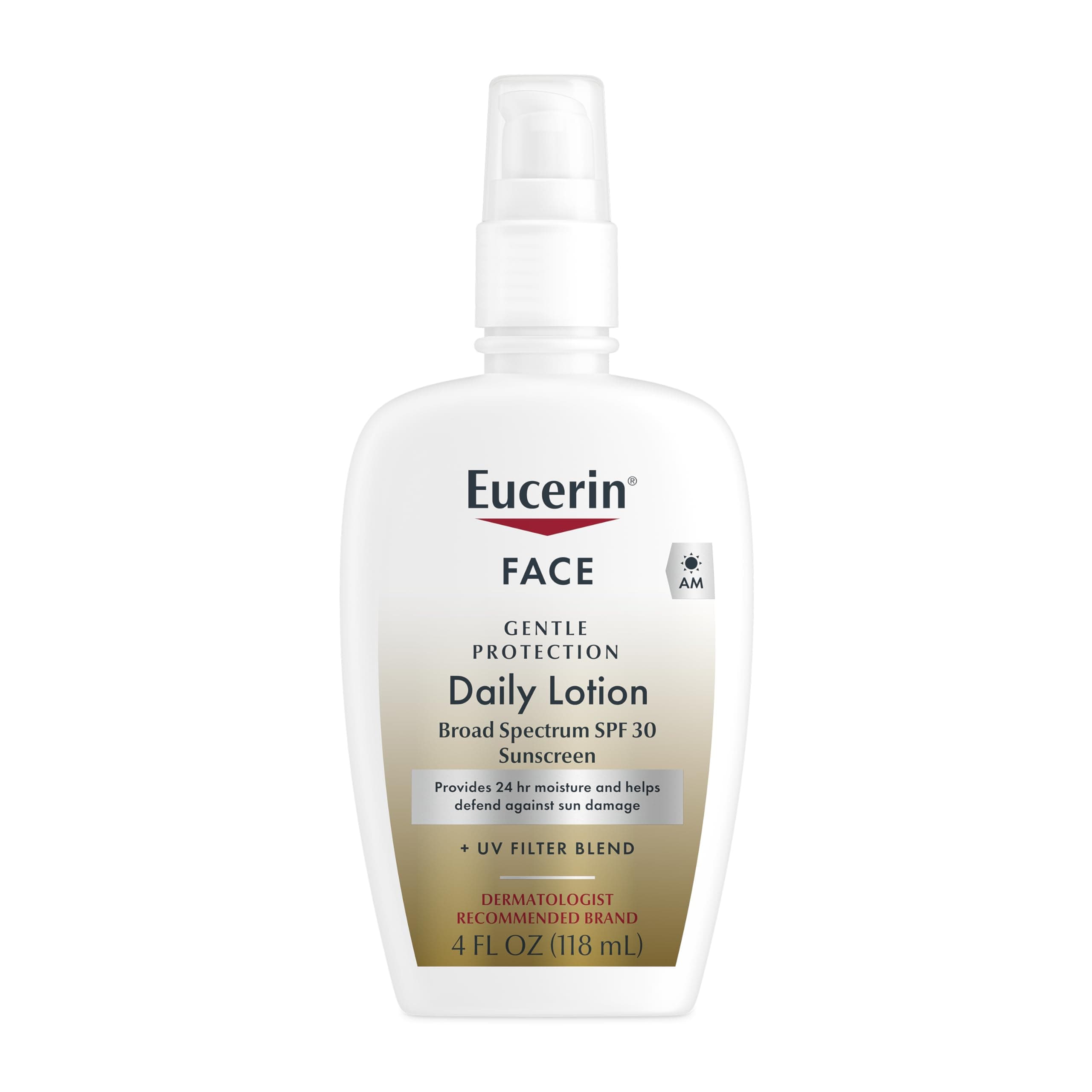 Eucerin Daily Protection Face Lotion with Broad Spectrum SPF 30 Sunscreen, Face Sunscreen Moisturizes and Helps Protect Sensitive, Dry Skin, Fragrance Free, 4 Fl Oz (Packaging May Vary) 4 Fl Oz (Pack of 1)