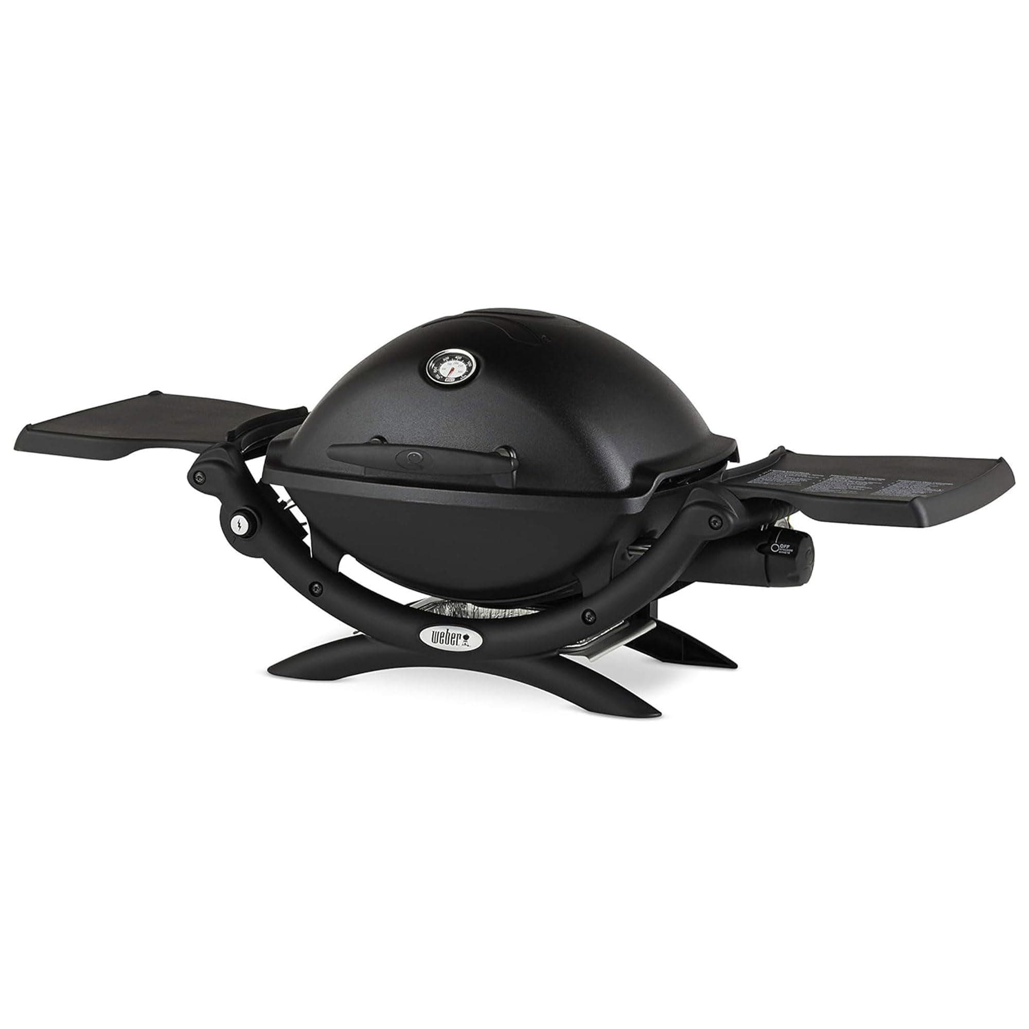 Weber Q1200 Liquid Propane Portable Gas Grill for Travel and Camping, 1 Burner, Black Grill Black