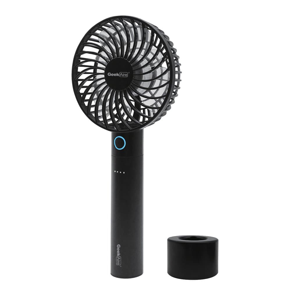 Geek Aire Portable Handheld Fan, Personal Hand Held Fan USB Rechargeable, Detachable Battery Pack Design,3 Speeds Strong Airflow Cooling for Travel/Outdoors/Indoor