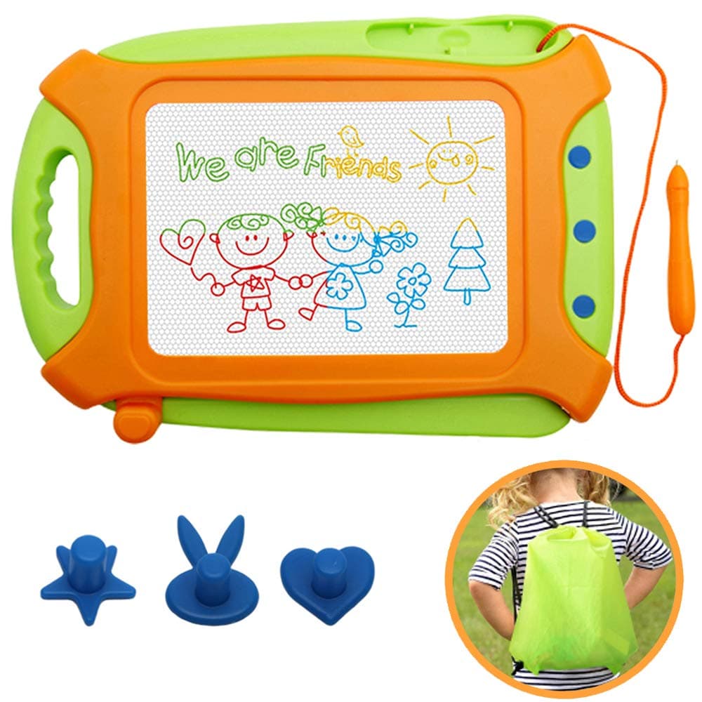 Magnetic Drawing Board for Toddlers,Travel Size Toddlers Toys A Etch Toddler Sketch Colorful Erasable with One Carry Bag Magnet Pen and Three Stampers