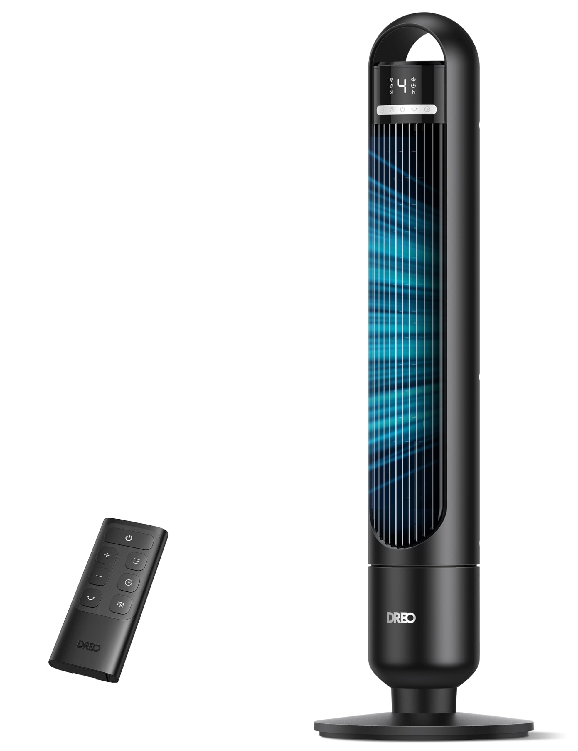 Dreo Dreo Tower Fan for Bedroom, 90° Oscillating Standing Fans for Room with 4 Speeds, 3 Modes, 28dB Quiet for Sleep, 25ft/s Velocity, 8H Timer, Remote, Living Room, Office, Home, Black, TF117