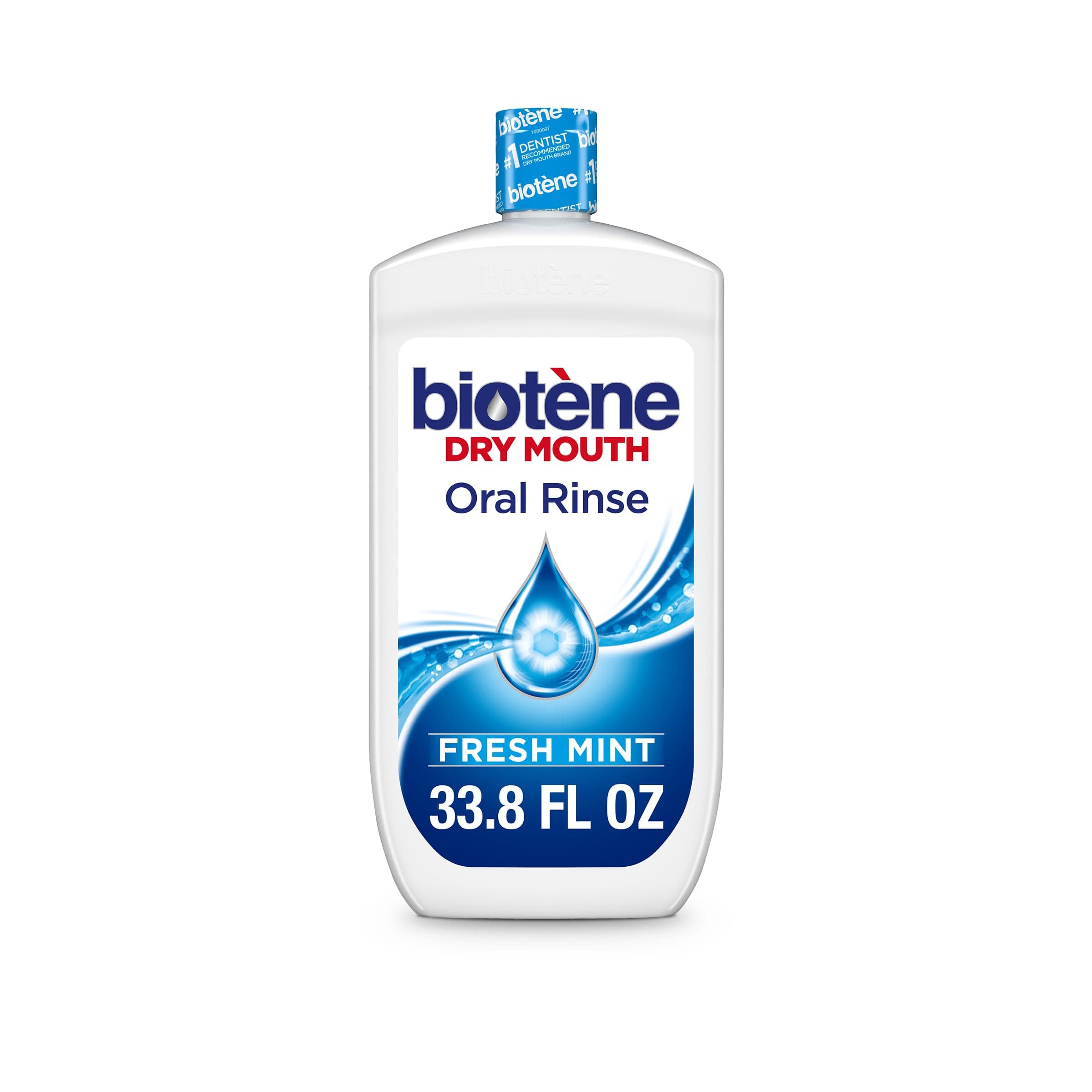 biotène Oral Rinse Mouthwash for Dry Mouth, Breath Freshener and Dry Mouth Treatment, Fresh Mint - 33.8 fl oz Fresh Mint 33.8 Fl Oz (Pack of 1)