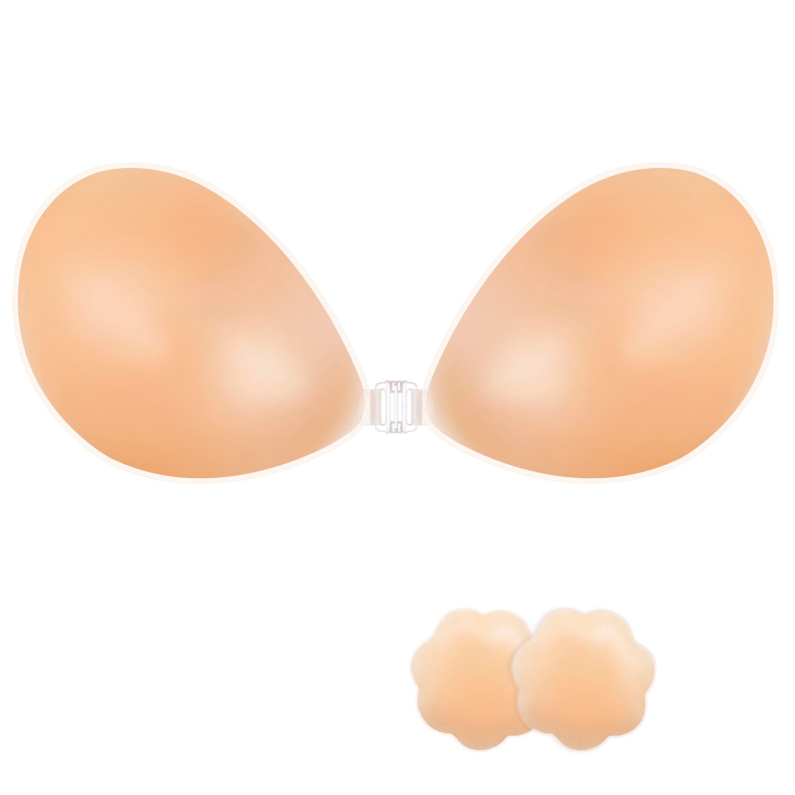 NONIO Adhesive Bra Strapless Sticky Invisible Push up Reusable Silicone The Best Off Backless Viscous for Women A Nude