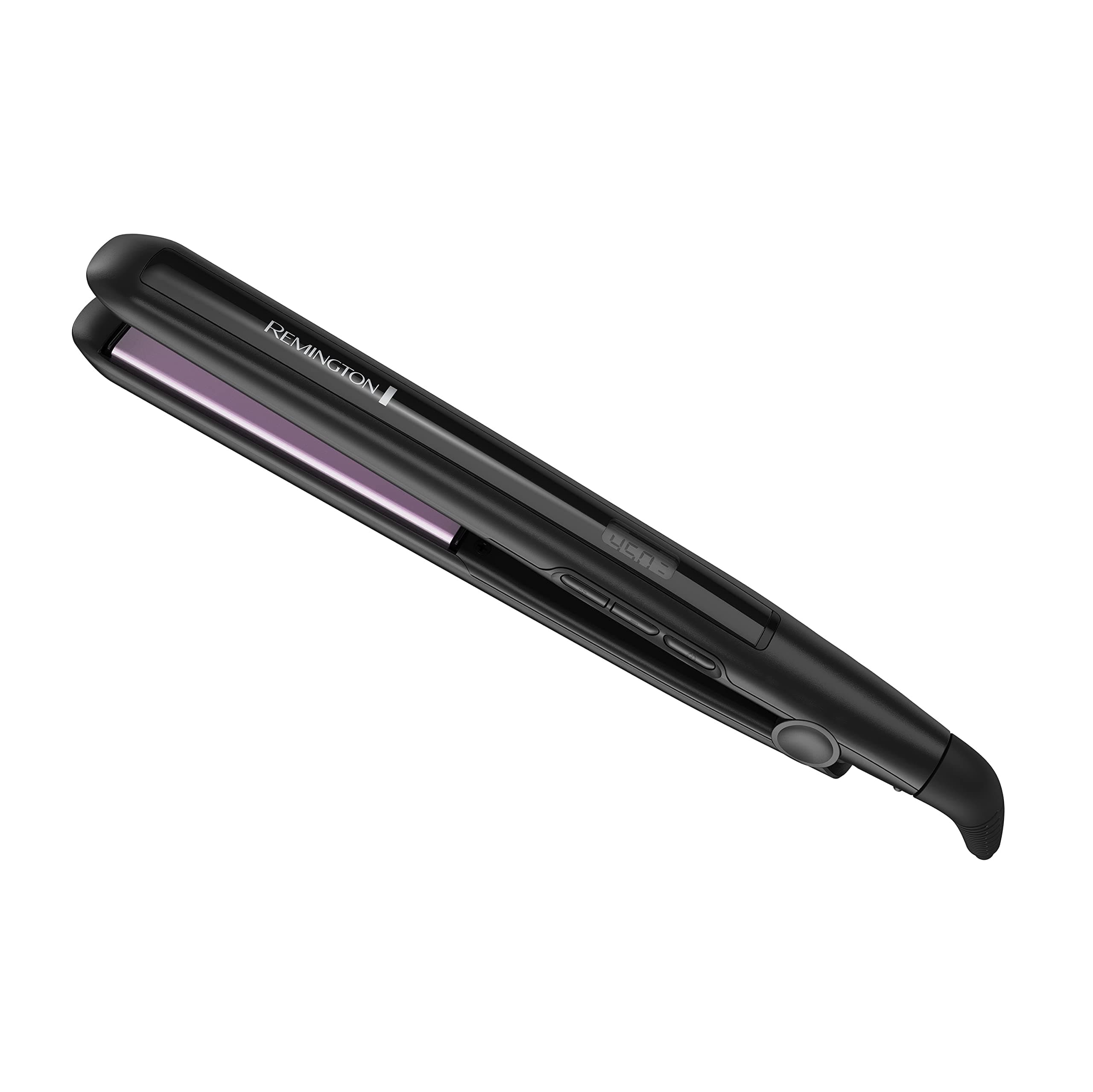 Remington 1" Flat Iron, Hair Straightener with Anti-Static Technology, Rapid 30-Second Heat-Up, 60-Minute Auto Shut-Off, 30% Longer Ceramic Floating Plates, and Titanium-Ceramic Coating Black 1 inch