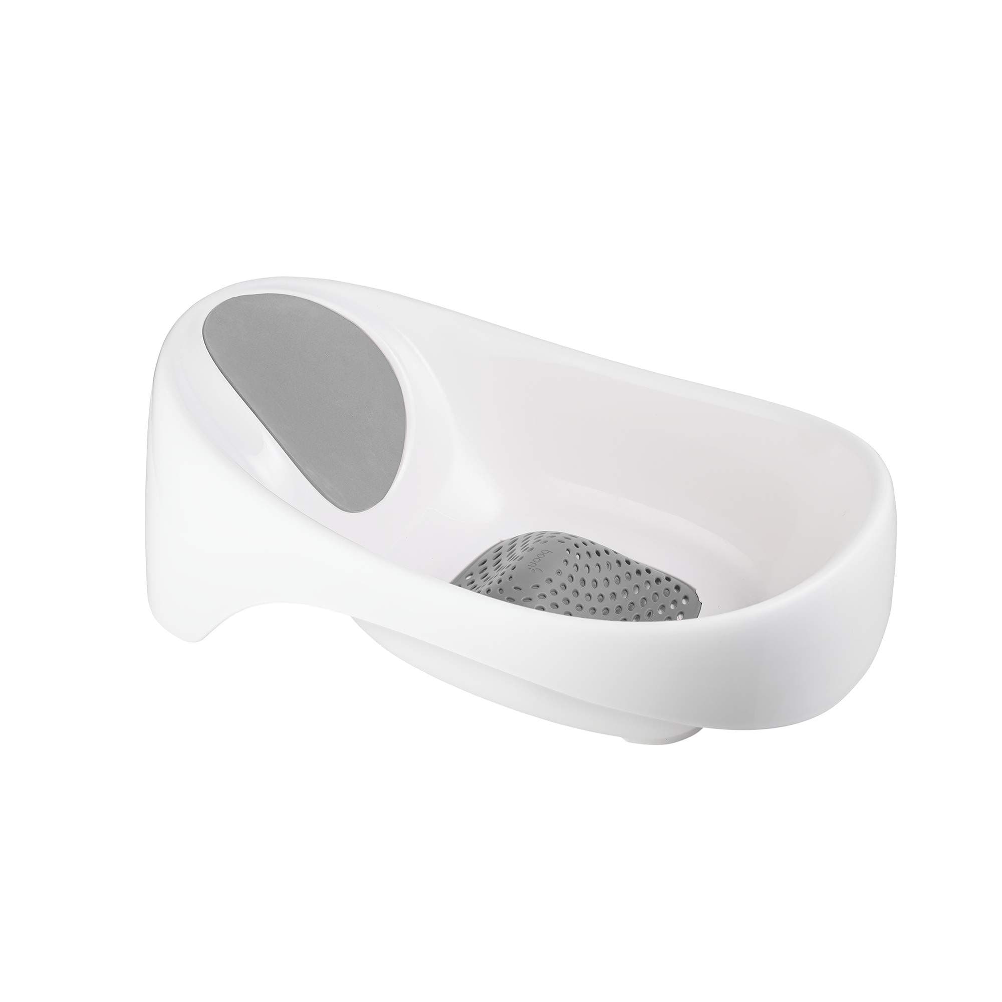Boon Soak 3 Stage Baby Bathtub - Baby Bath Tub with Three Support Positions for Newborn to Toddlers - Color Changing Drain Plug for Ideal Bath Temperature - Gray - Ages 0 to 18 Months and Up White 1 Count (Pack of 1)