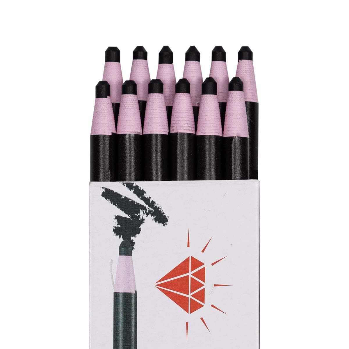 Diamond Peel-Off China Markers/Grease Pencils for Glass, Cellophane, Vinyl, Metal, Etc. (12 Pencils) (Black)