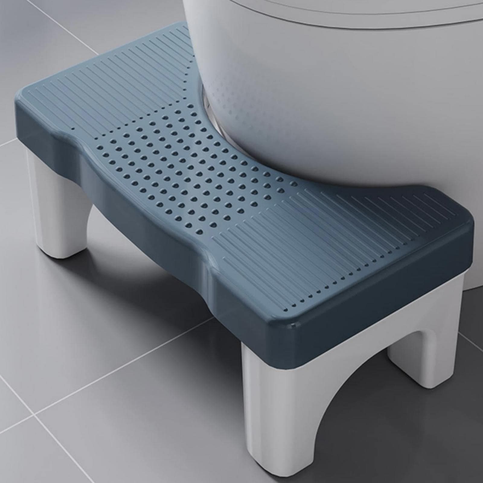 Toilet Stool Poop Stool Adult, Sturdy Plastic Toilet Step for Adults, Portable Toilet Foot Pooping for Bathroom, Potty Stool Squat for Kids Seniors, Easy to Wash - US Patented Blue(1Pcs)