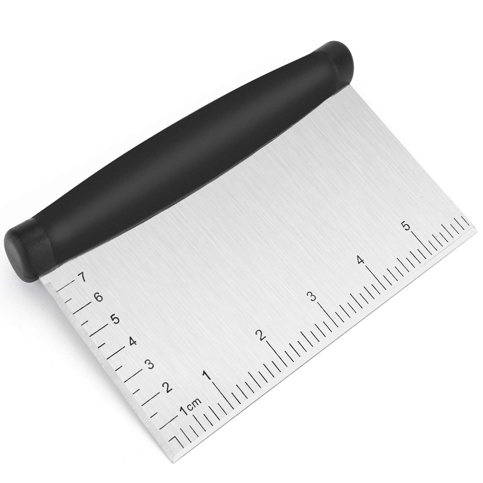 Bench Scraper & Chopper - 6 Inch Stainless Steel Dough Cutter with Contoured Grip, Multi-Purpose Kitchen Tool for Baking Cooking, Food Scraper Chopper & Pastry Knife