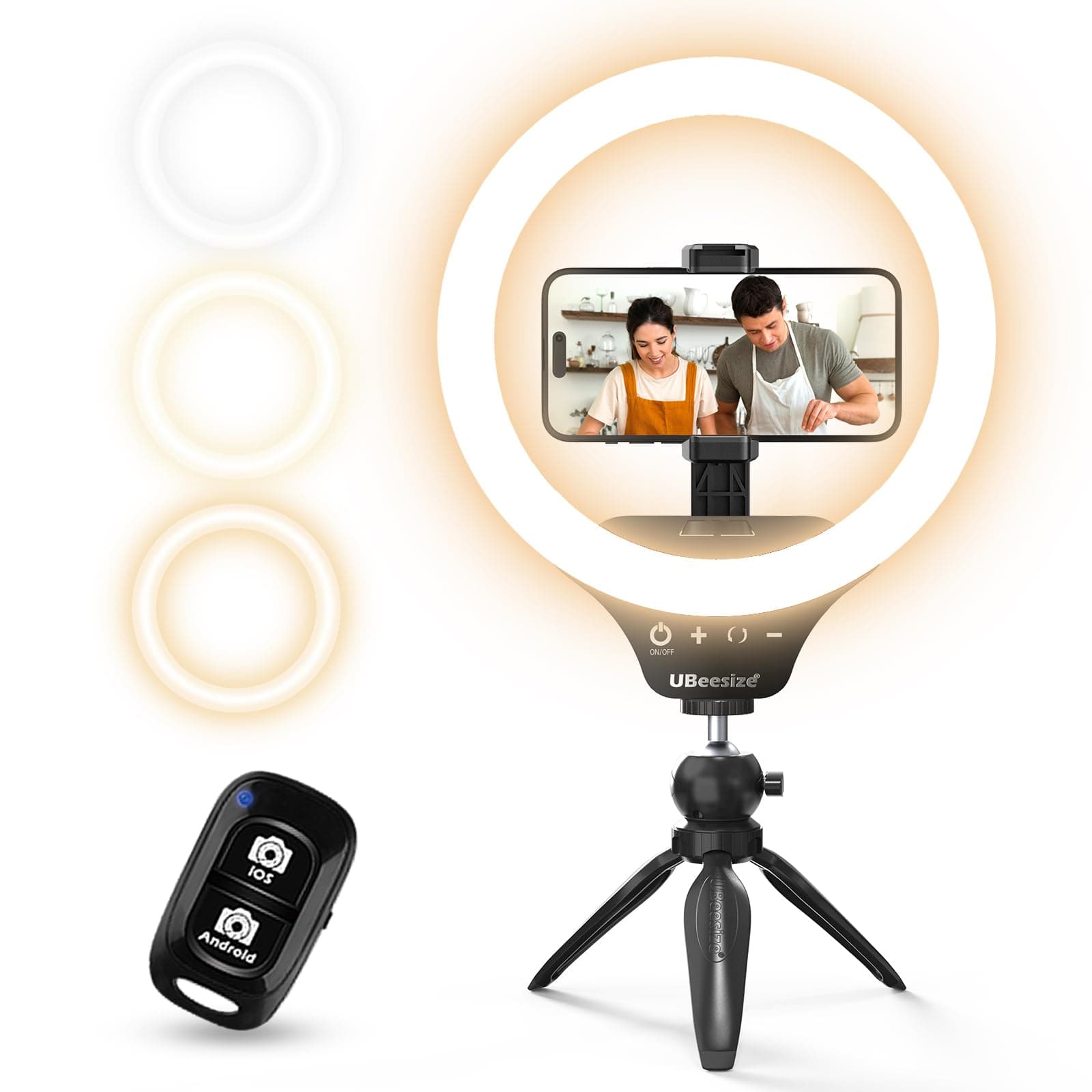 UBeesize Ring Light with Stand and Phone Holder Smart Touch Model