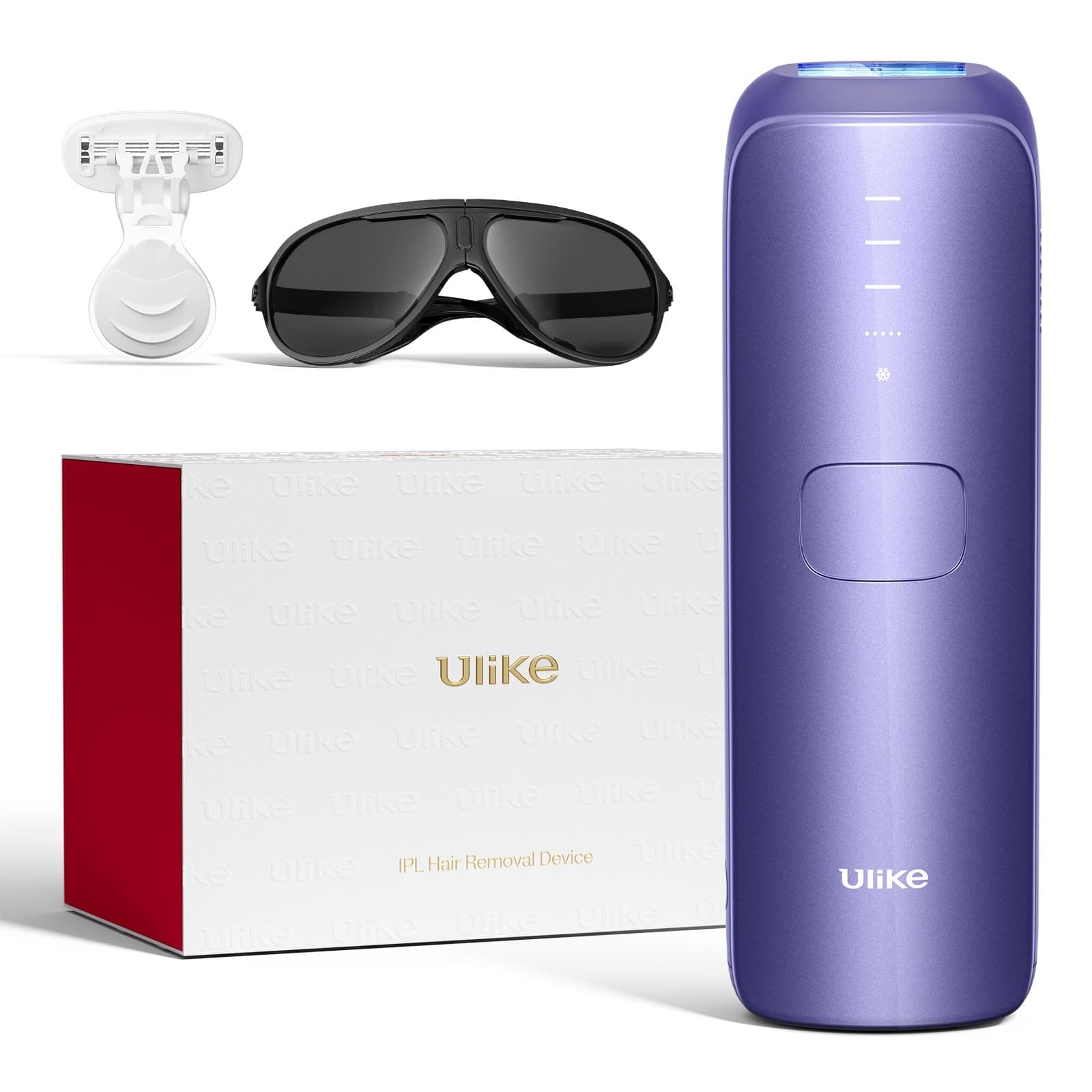 Ulike Laser Hair Removal for Women and Men, Air 3 Ice-Cooling IPL Hair Removal Device for Nearly Painless & Long-Lasting Results, 3 Modes & Auto Flashing for Fast Full Body Hair Removal from Home Purple
