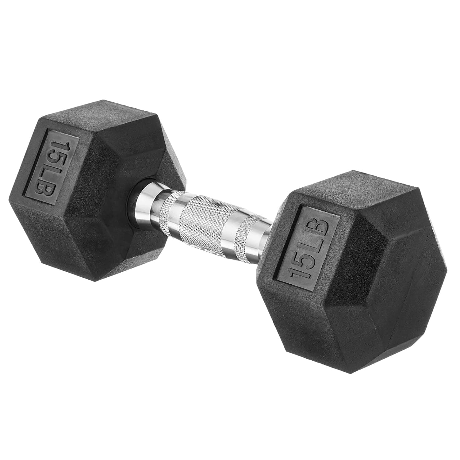 Amazon Basics Rubber Hex Dumbbell Hand Weight 15 Pounds